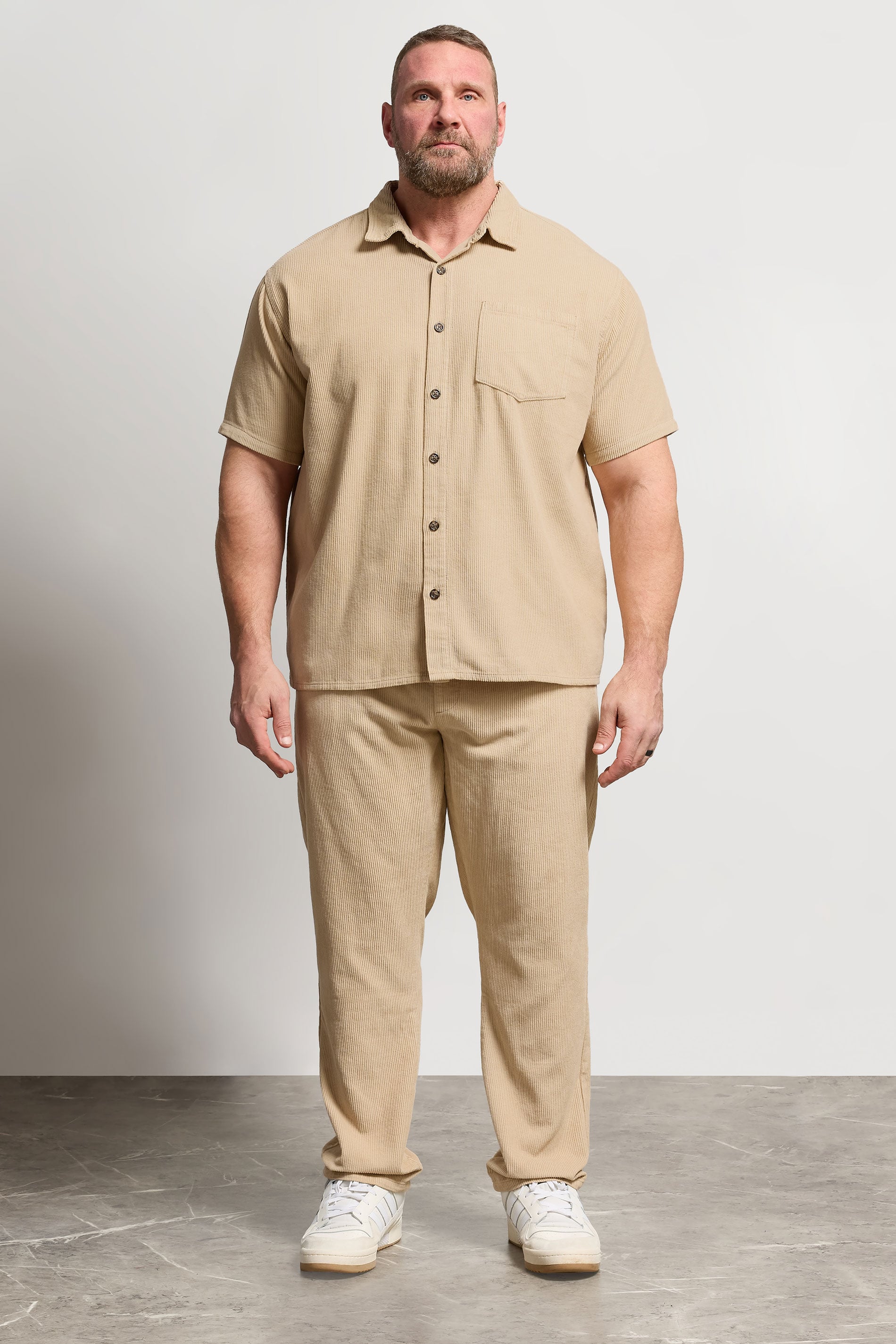 BadRhino Big & Tall Natural Brown Corduroy Overshirt | BadRhino 1