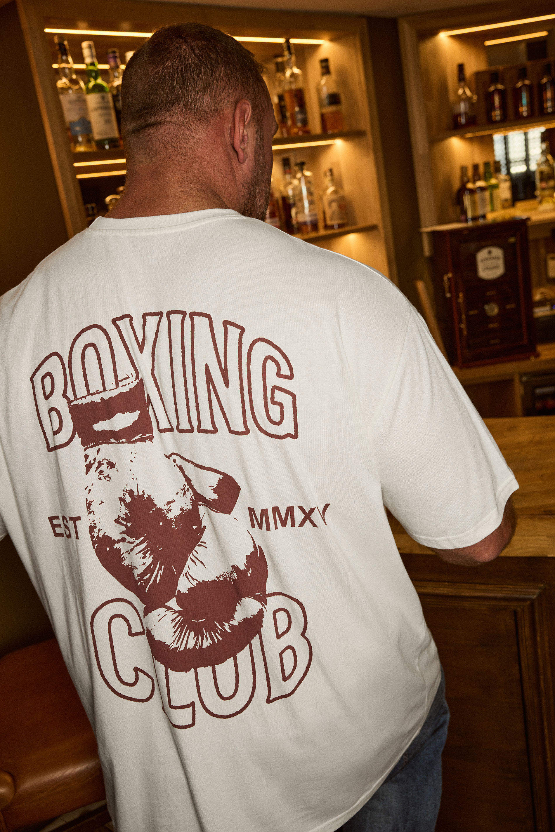 BadRhino Big & Tall Off White 'Boxing Club' Graphic T-Shirt | BadRhino 1
