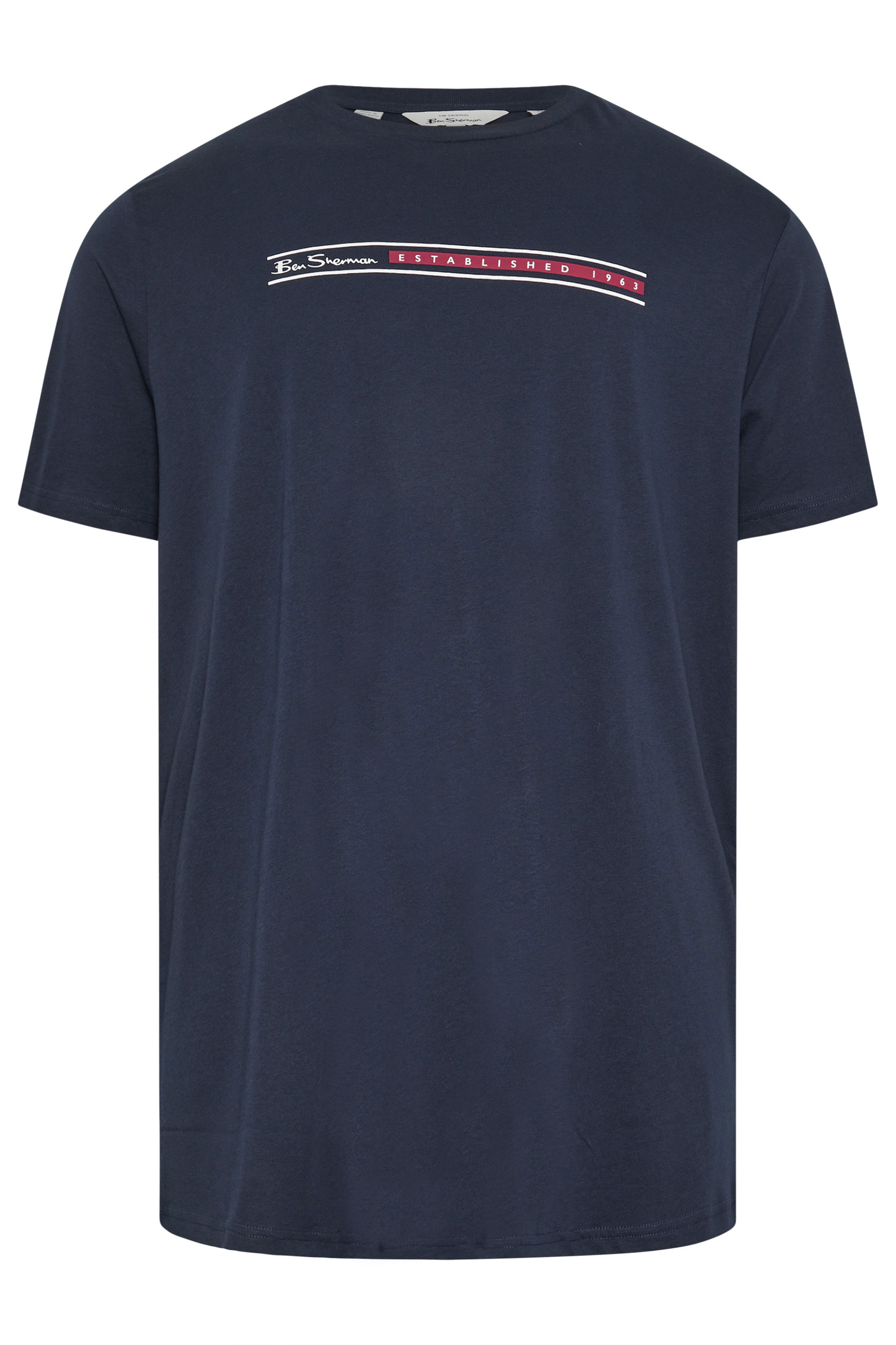 BEN SHERMAN Big & Tall Navy Core Stripe T-Shirt | BadRhino 3