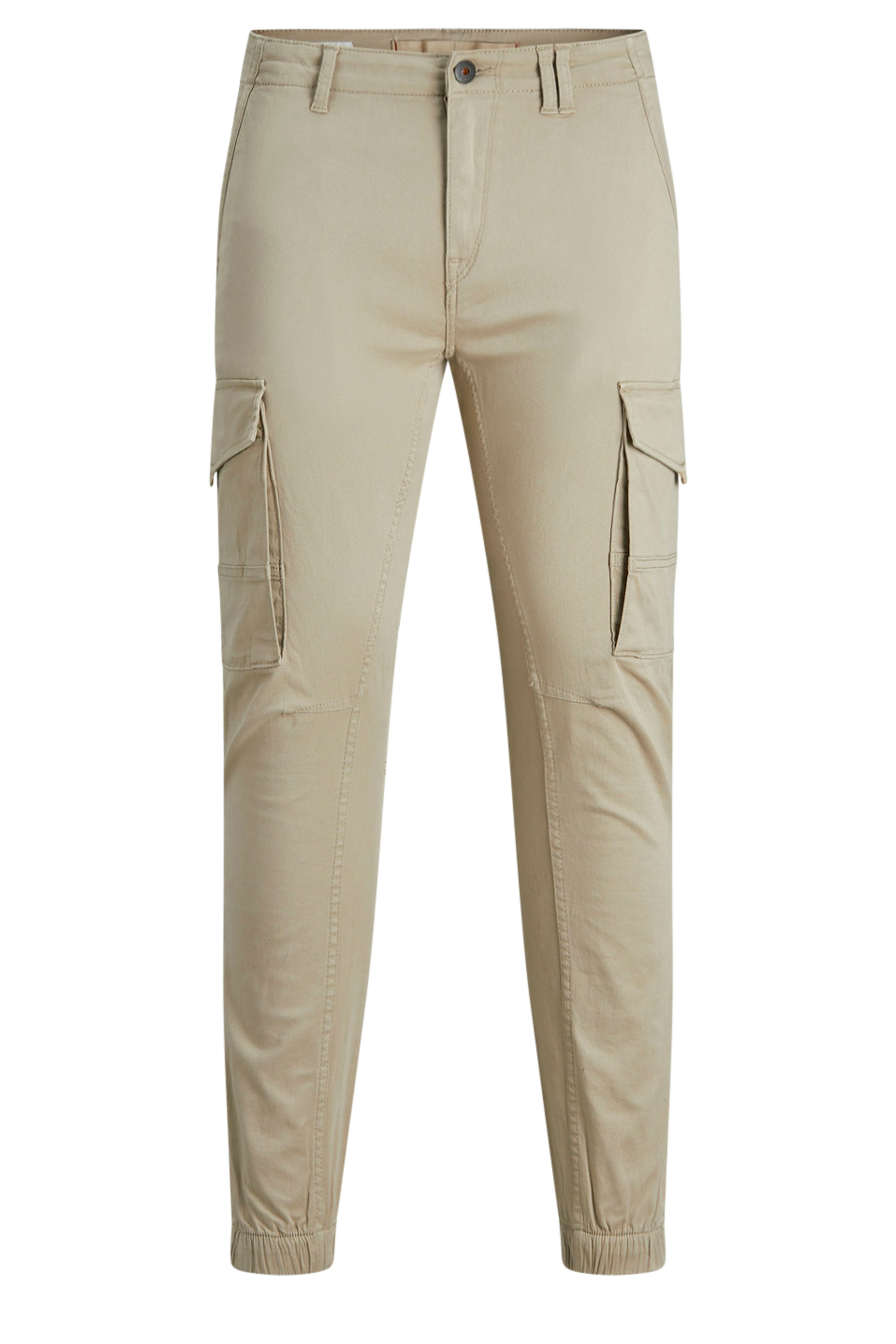 JACK & JONES Big & Tall Stone Brown Cargo Trousers | BadRhino 3