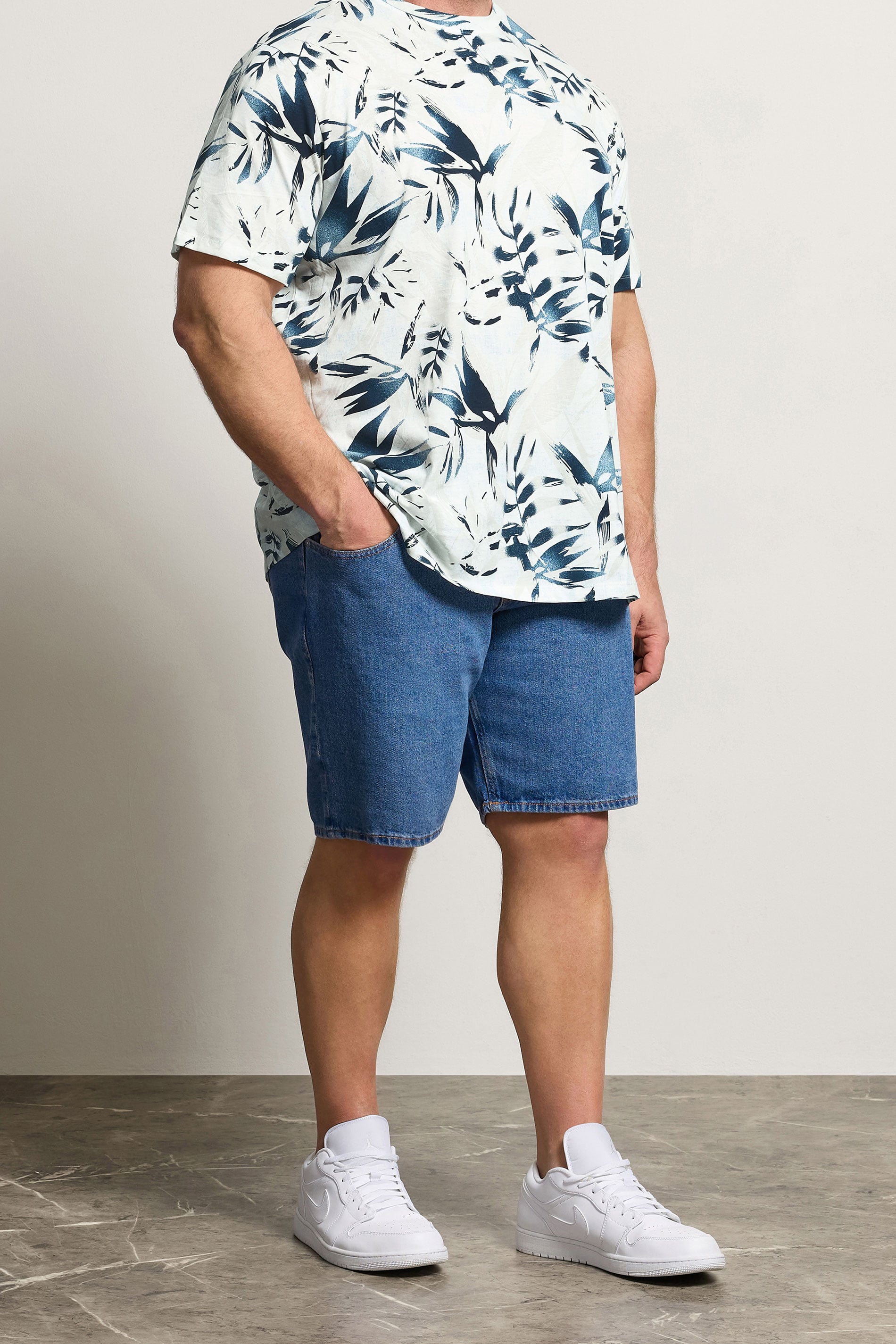 JACK & JONES Big & Tall Blue Denim Shorts | BadRhino 3