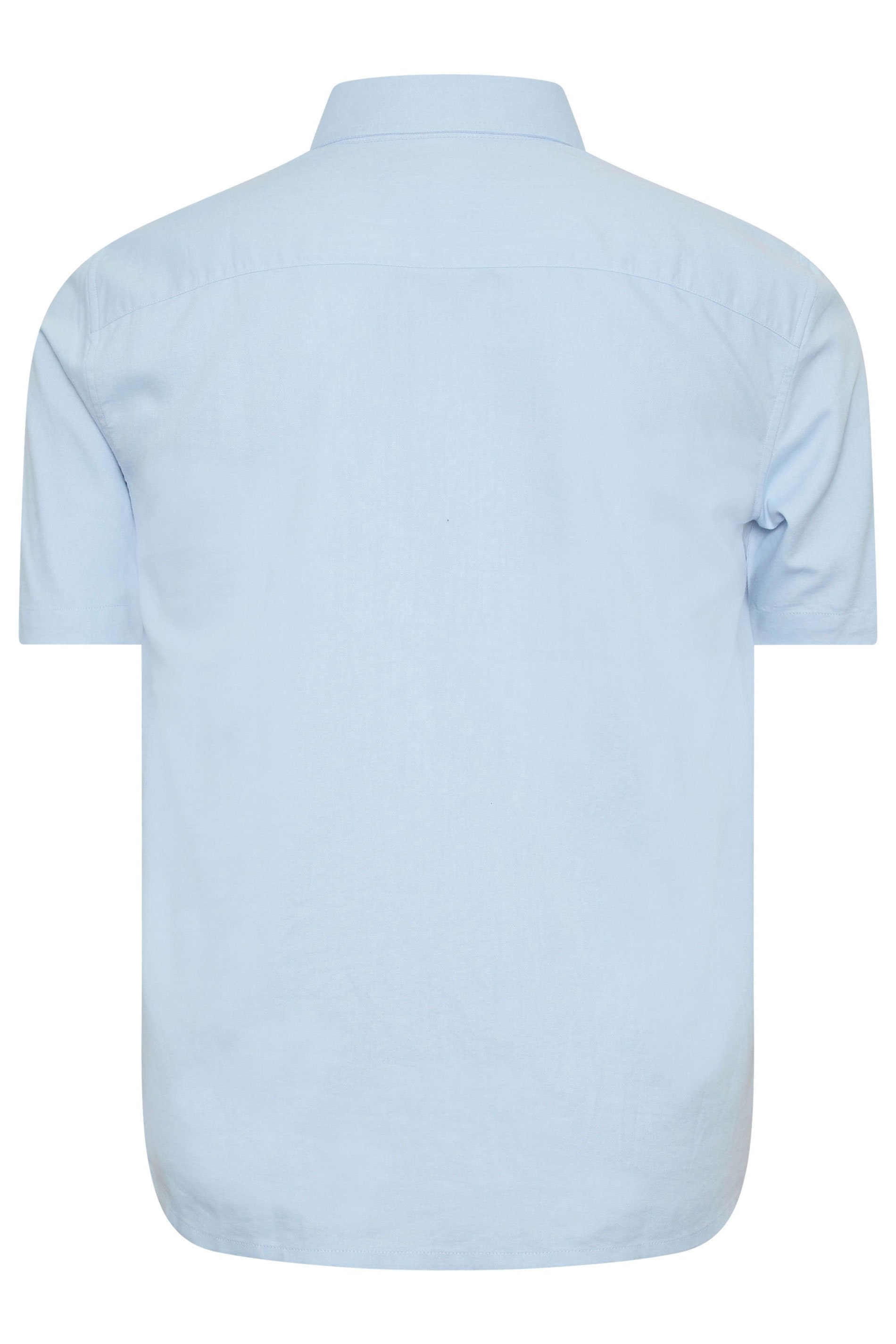BadRhino Big & Tall Premium Light Blue Short Sleeve Oxford Cotton Shirt | BadRhino 4