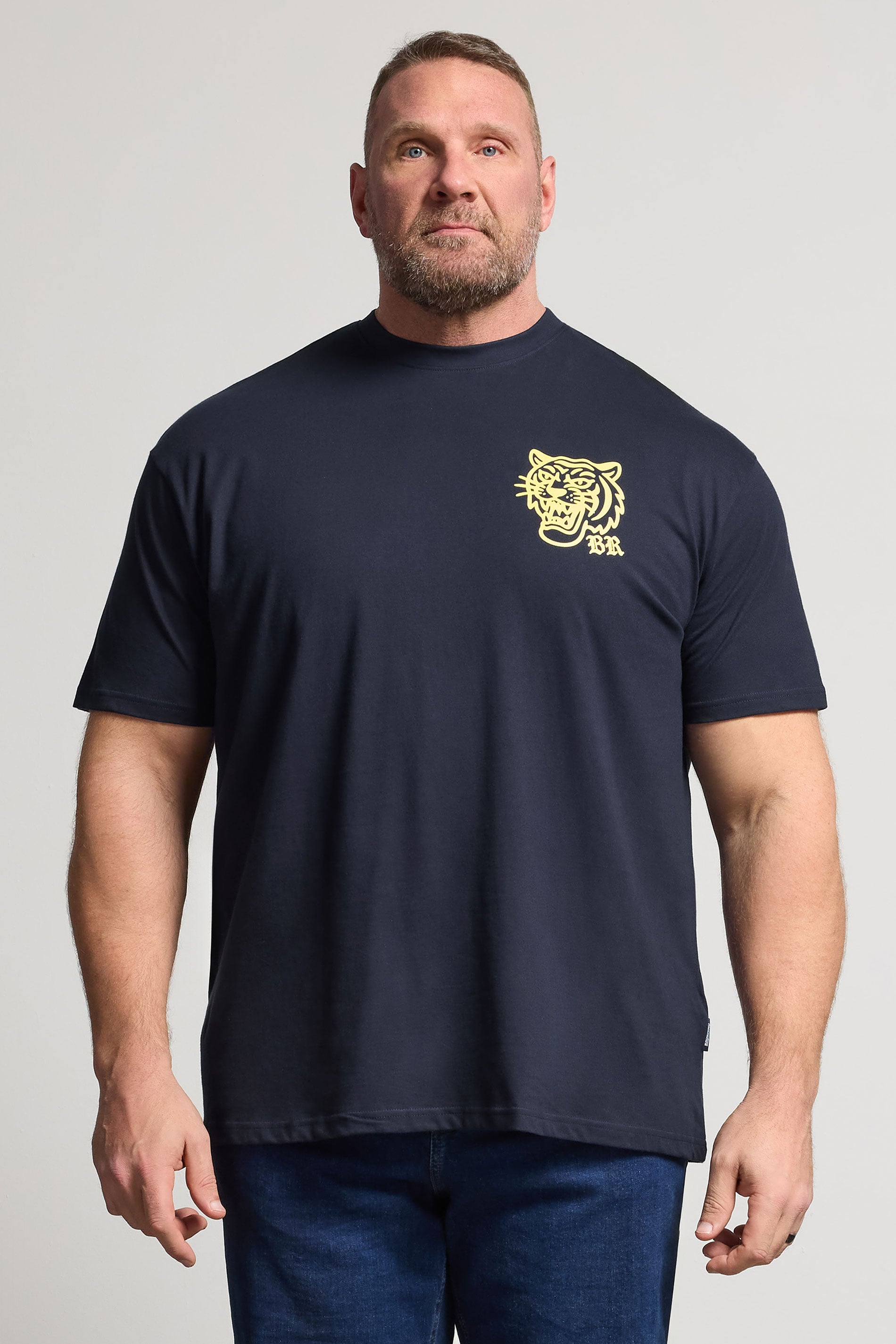 BadRhino Big & Tall Navy Blue Tiger Graphic T-Shirt | BadRhino 2