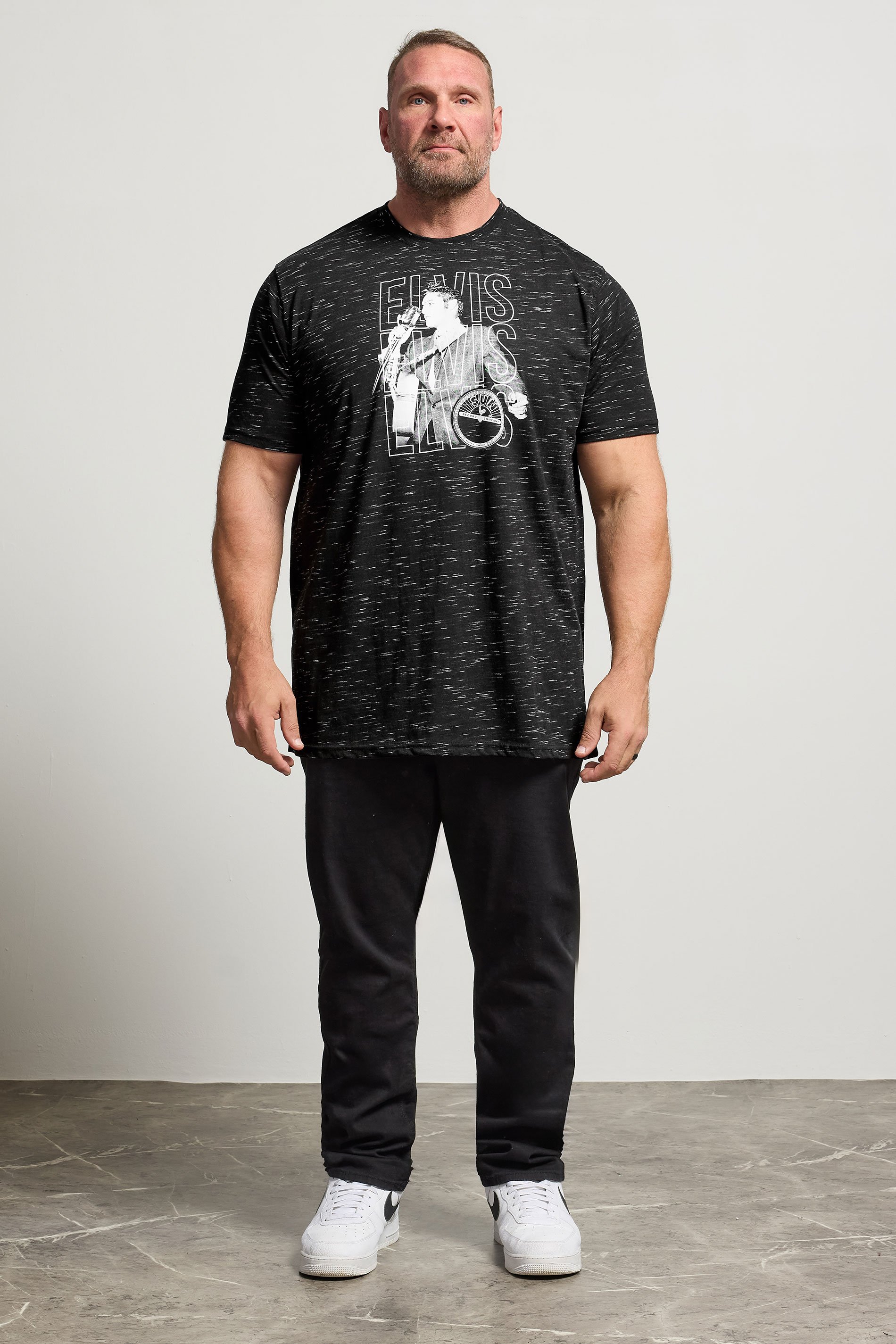 D555 Big & Tall Black Elvis Presley Graphic T-Shirt | BadRhino 2