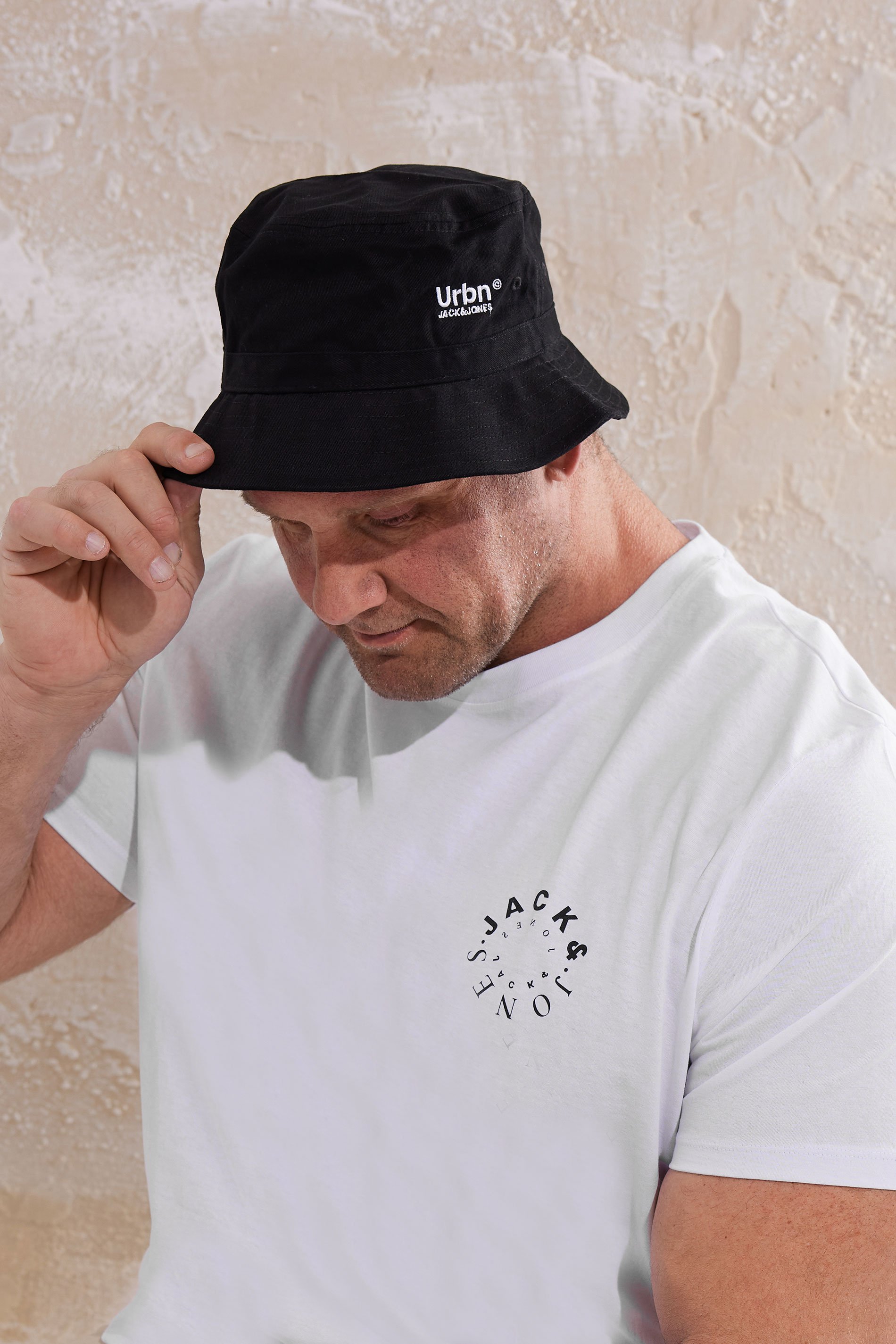 Jack & Jones Big & Tall Black Bucket Hat | BadRhino 1