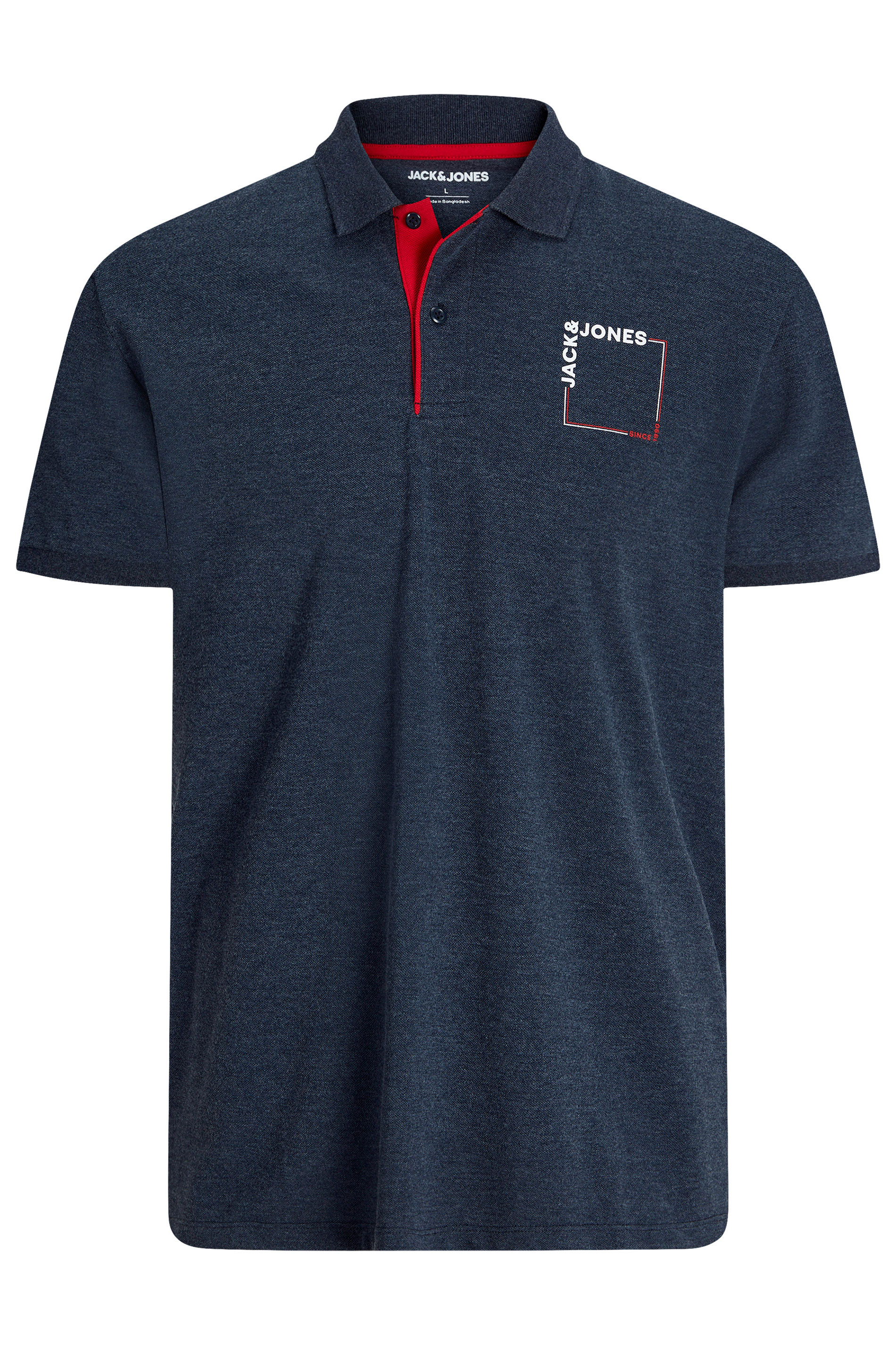 JACK & JONES Big & Tall Sky-Captain Blue Polo Shirt | BadRhino 2