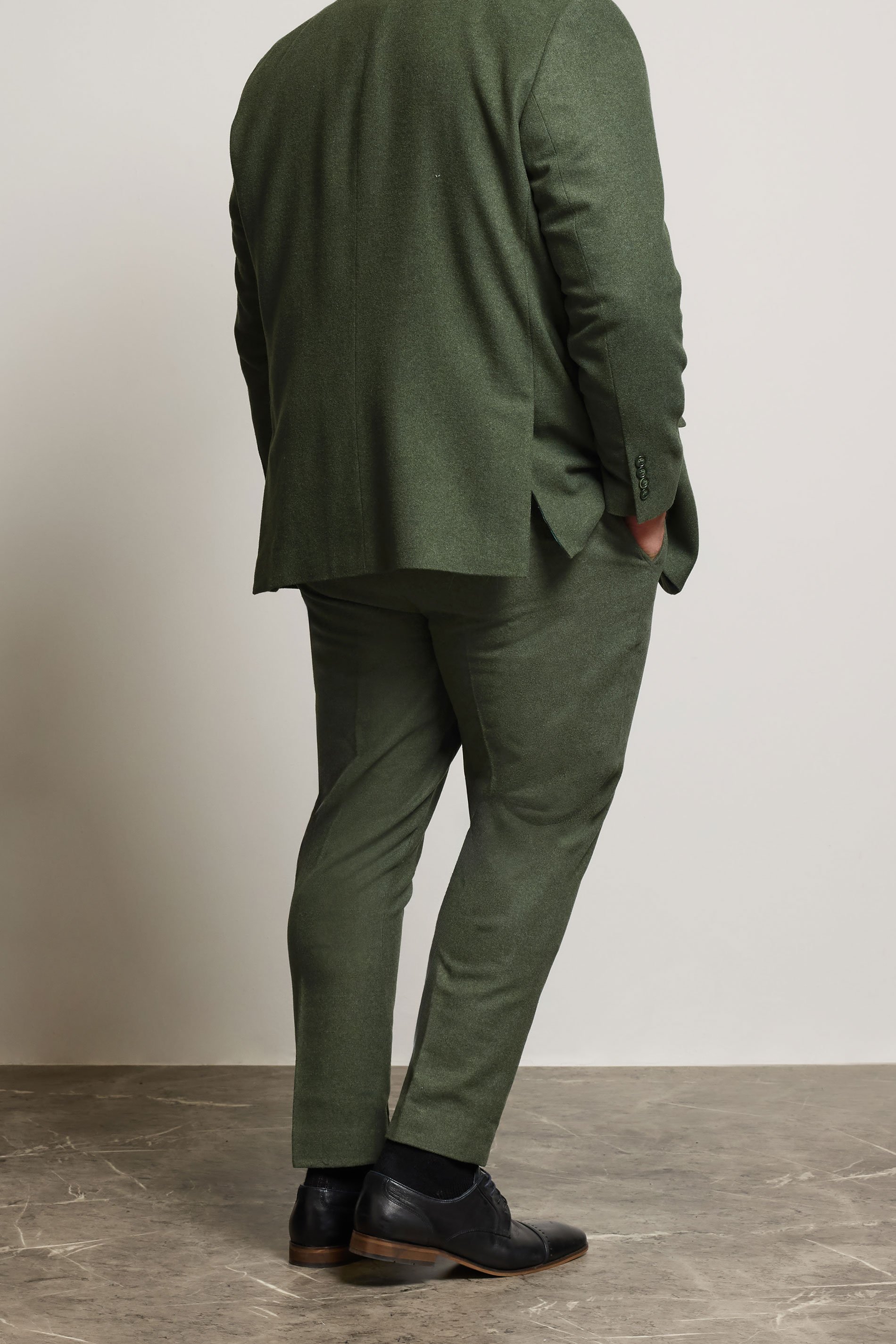 BadRhino Tailoring Big & Tall Green Tweed Suit Trouers | BadRhino 3