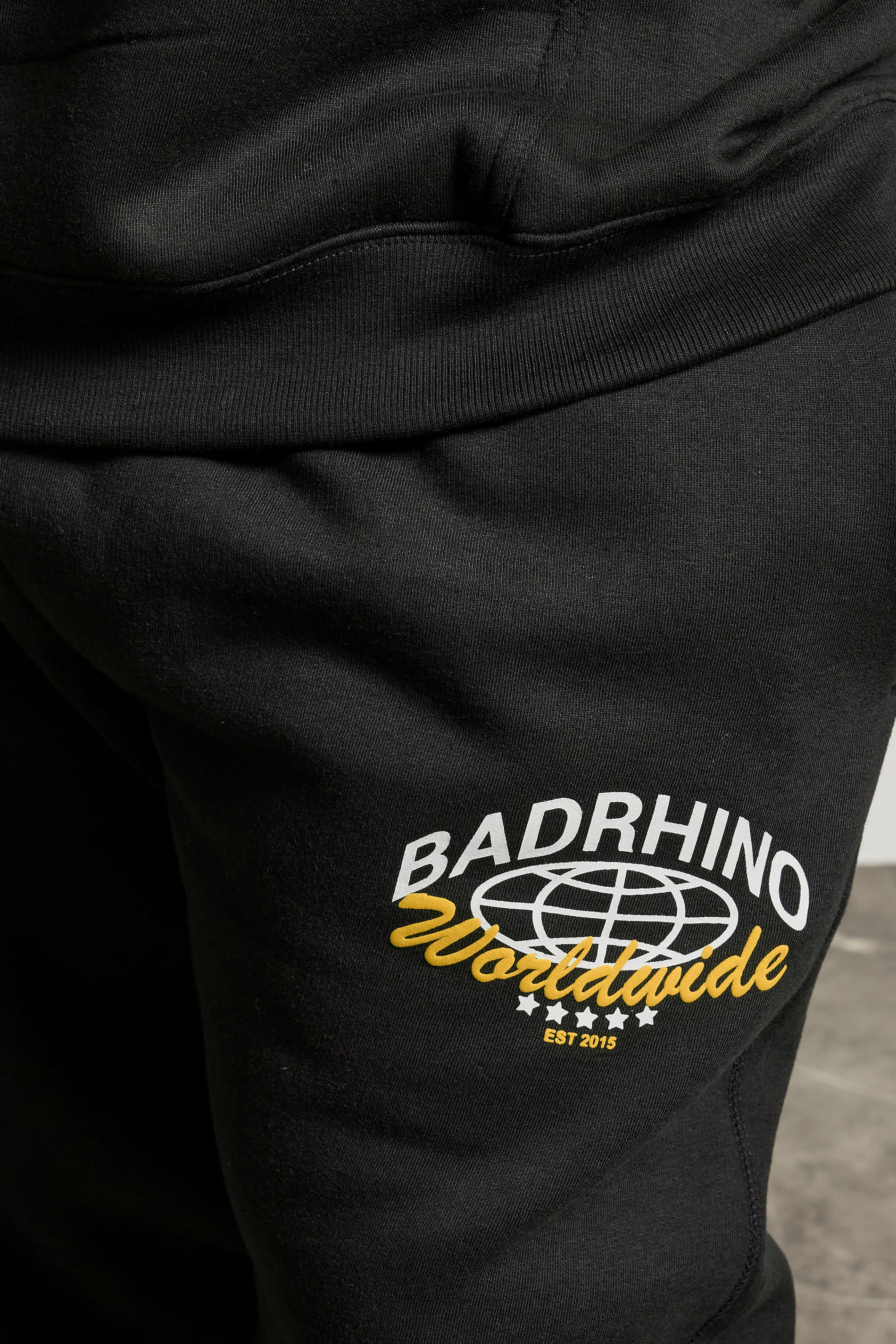 BadRhino Big & Tall Black Worldwide Print Joggers | BadRhino 5