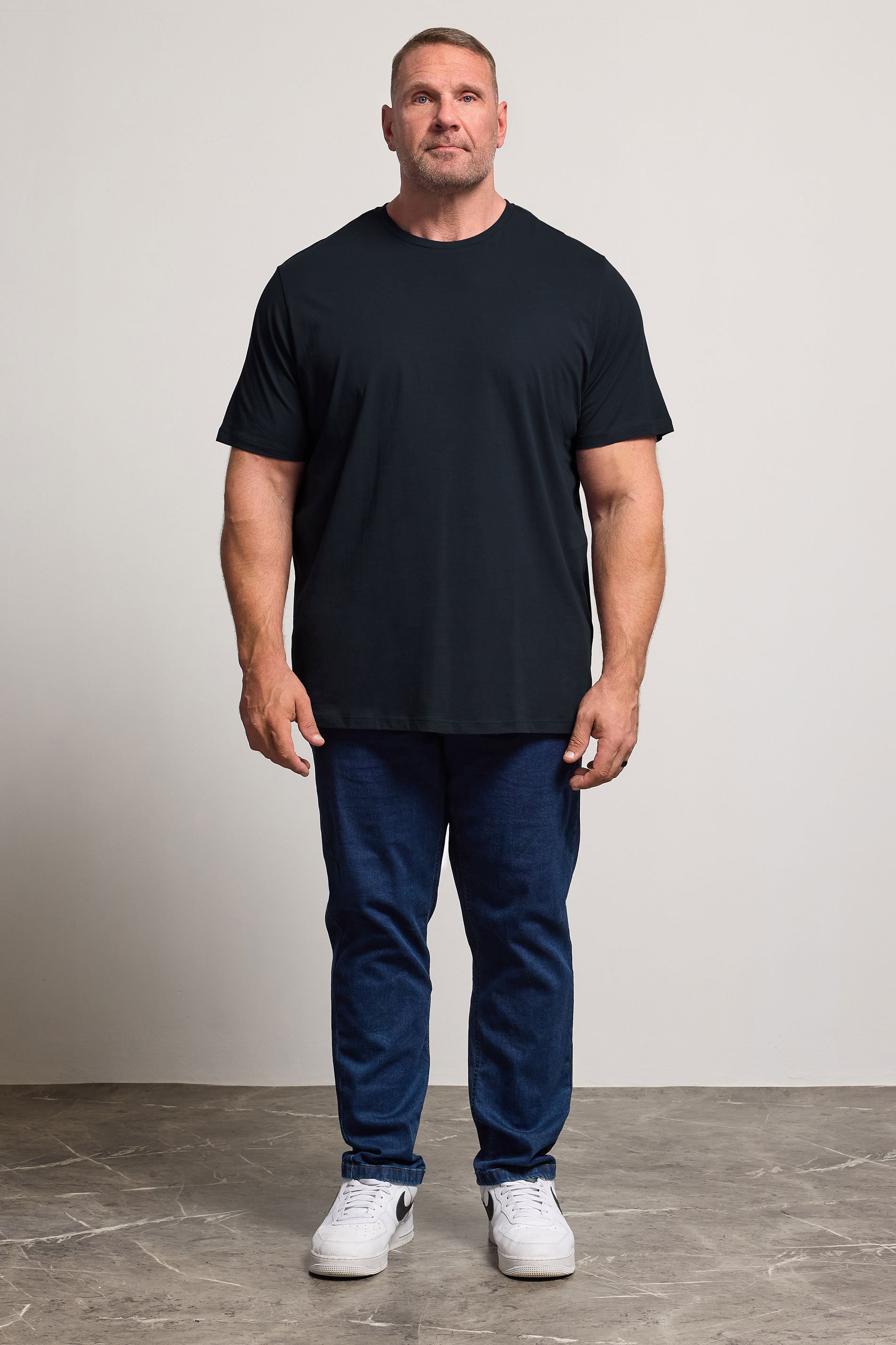 JACK & JONES Big & Tall Navy Blue Jenoa Crew T-Shirt | BadRhino 2