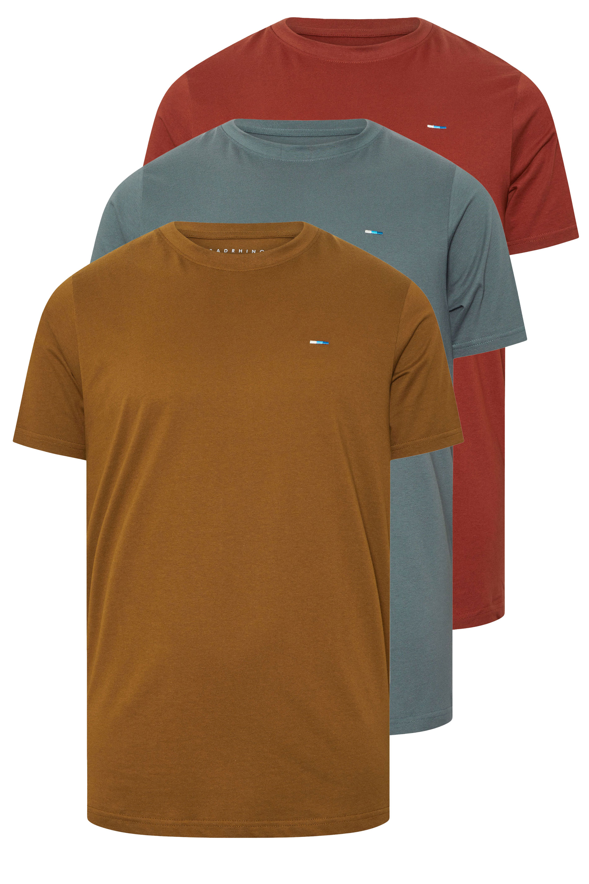 BadRhino Big & Tall 3 PACK Stormy Blue & Henna Red Core T-Shirts | BadRhino 6