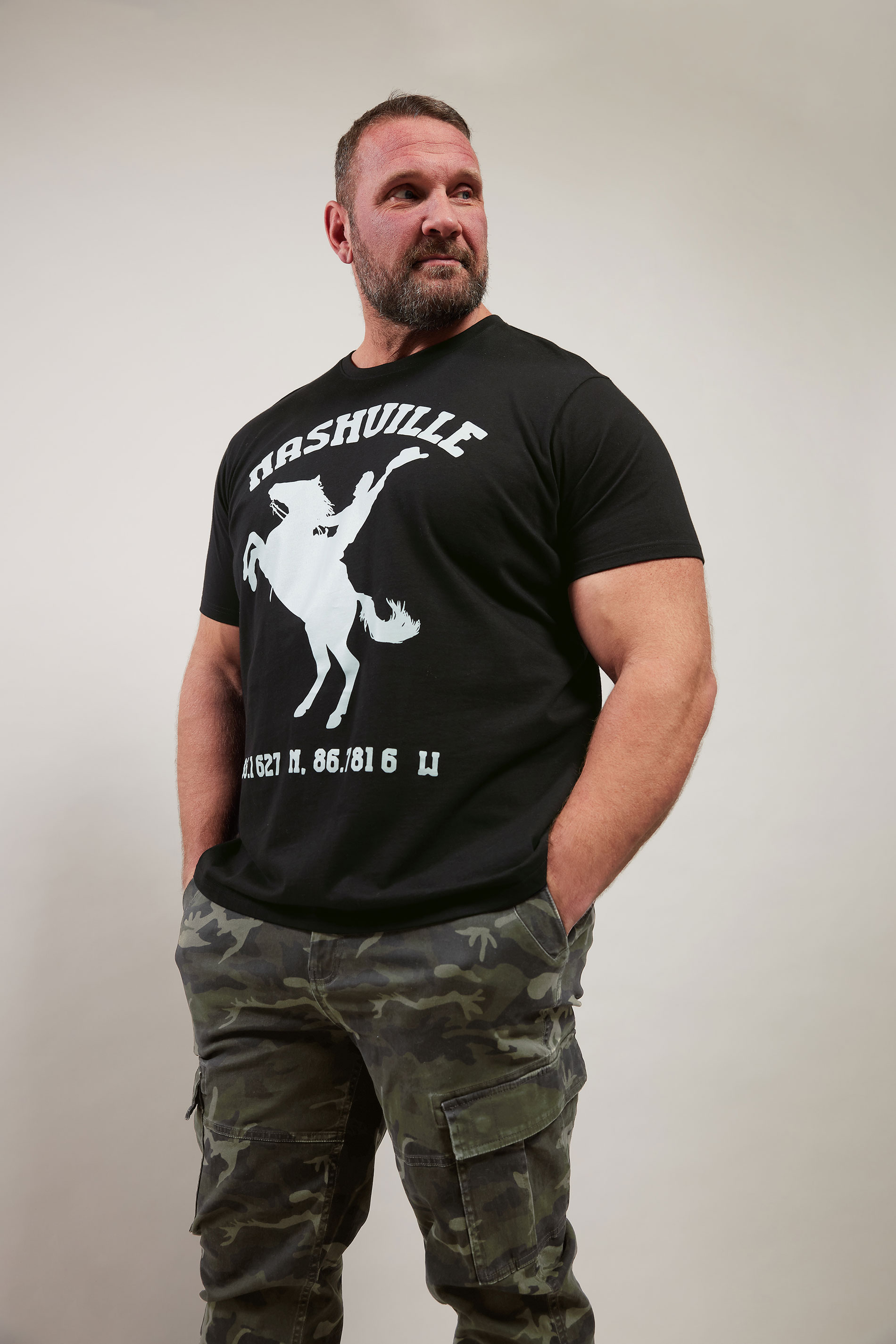 BadRhino Big & Tall Black 'Nashville' Graphic T-Shirt 1