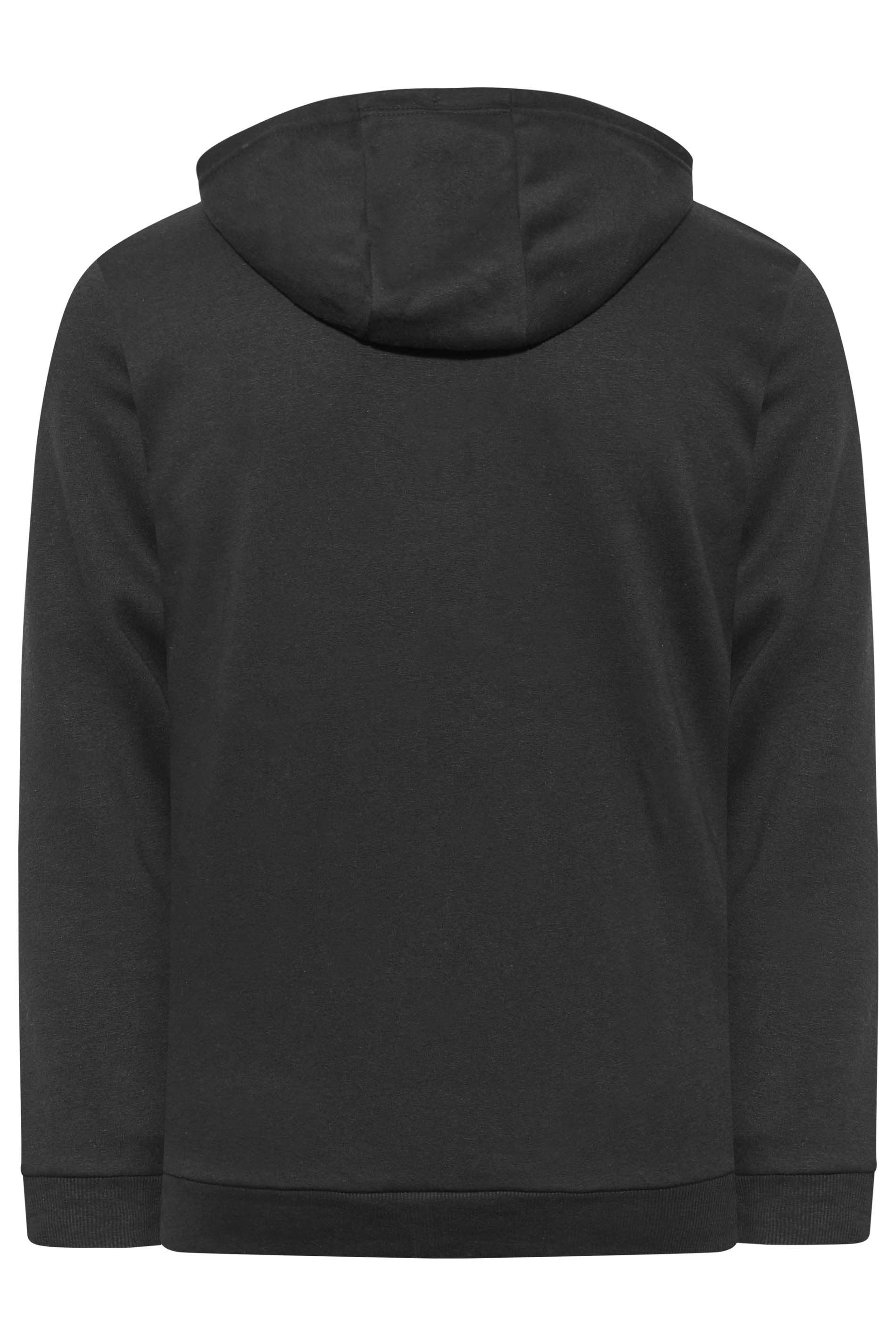 BadRhino Big & Tall 2 PACK Black Zip Through Essential Hoodie | BadRhino 9