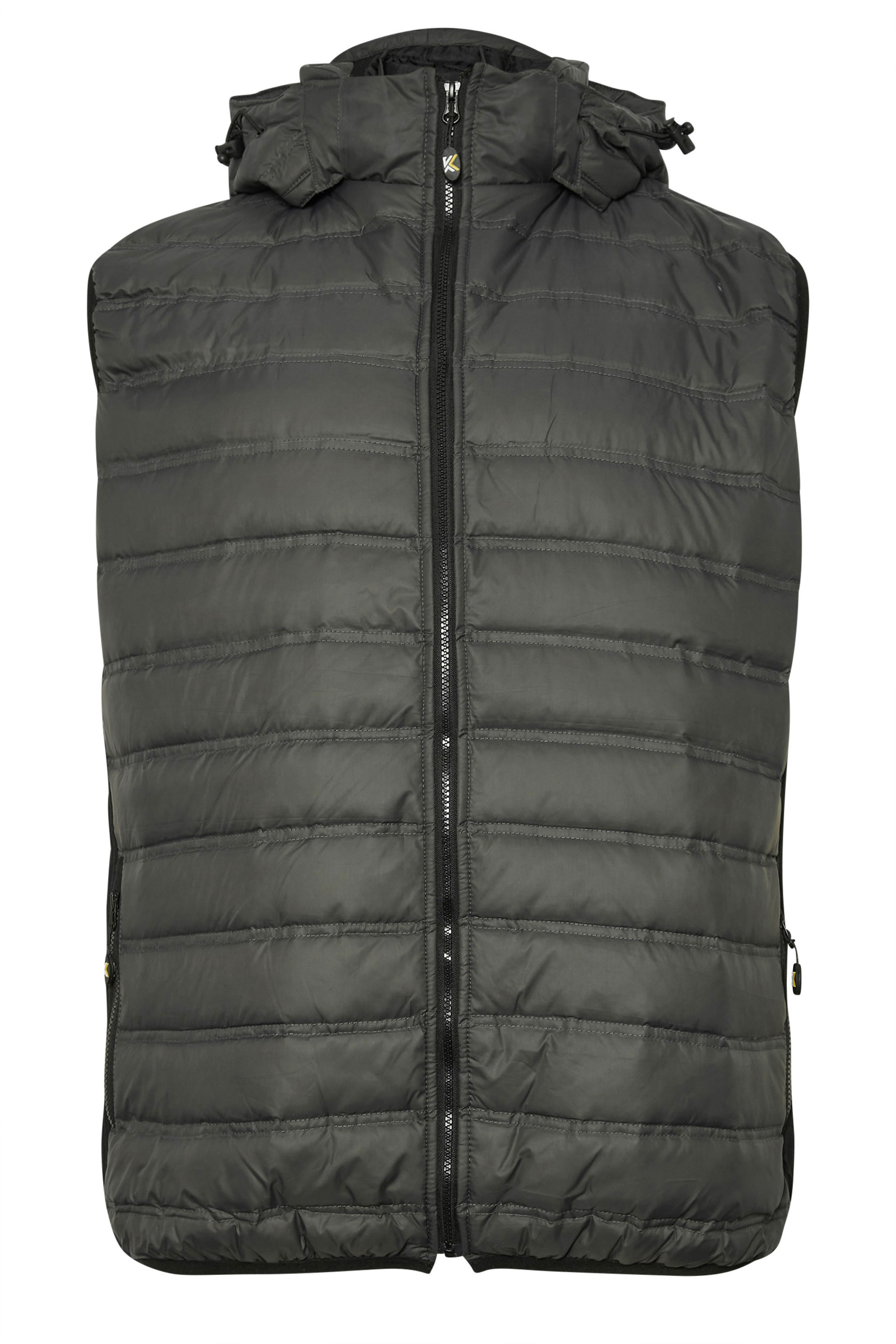KAM Big & Tall Slate Grey Quilted Gilet | BadRhino 5