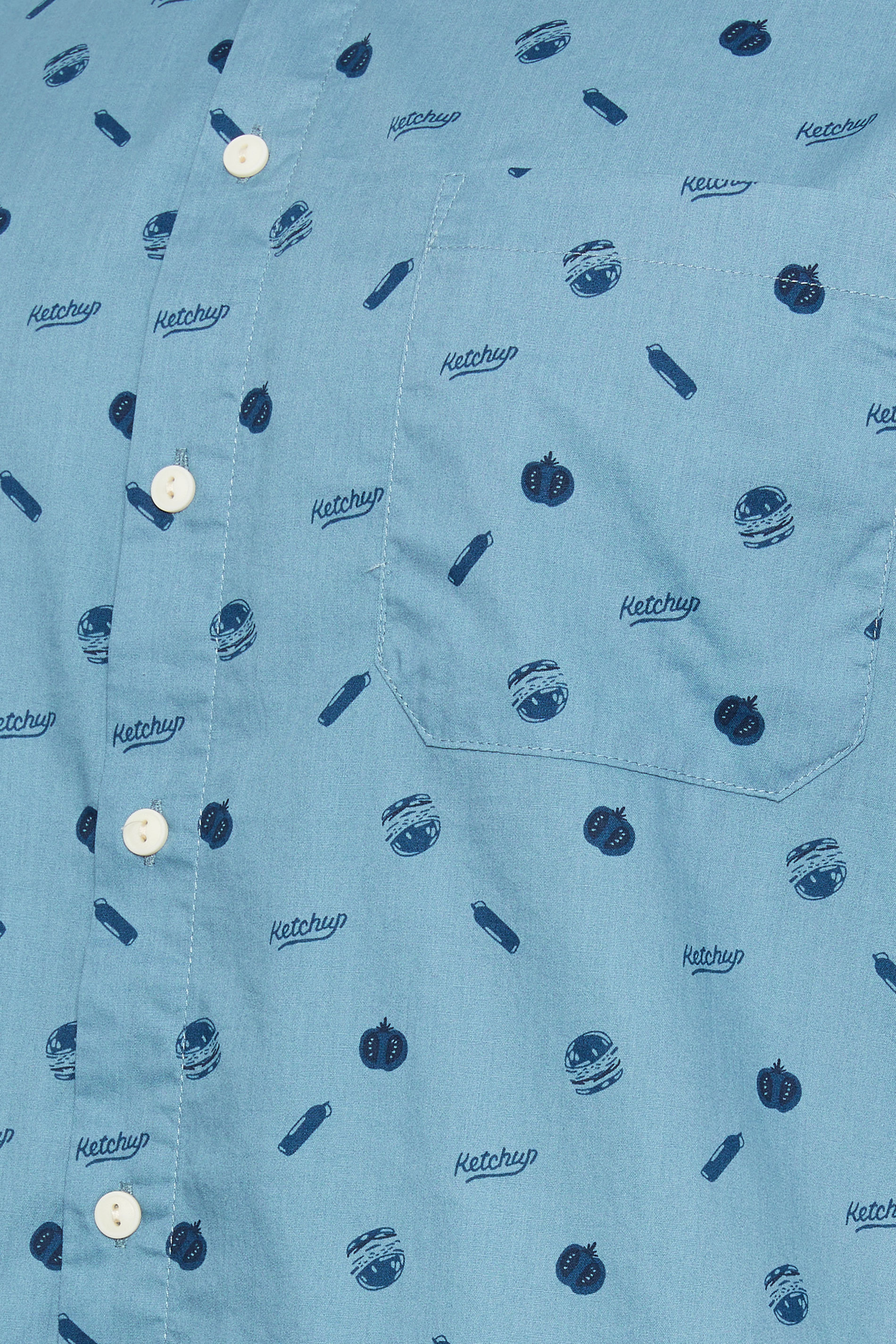 BLEND Big & Tall Blue Hamburger Print Short Sleeve Shirt | BadRhino 2