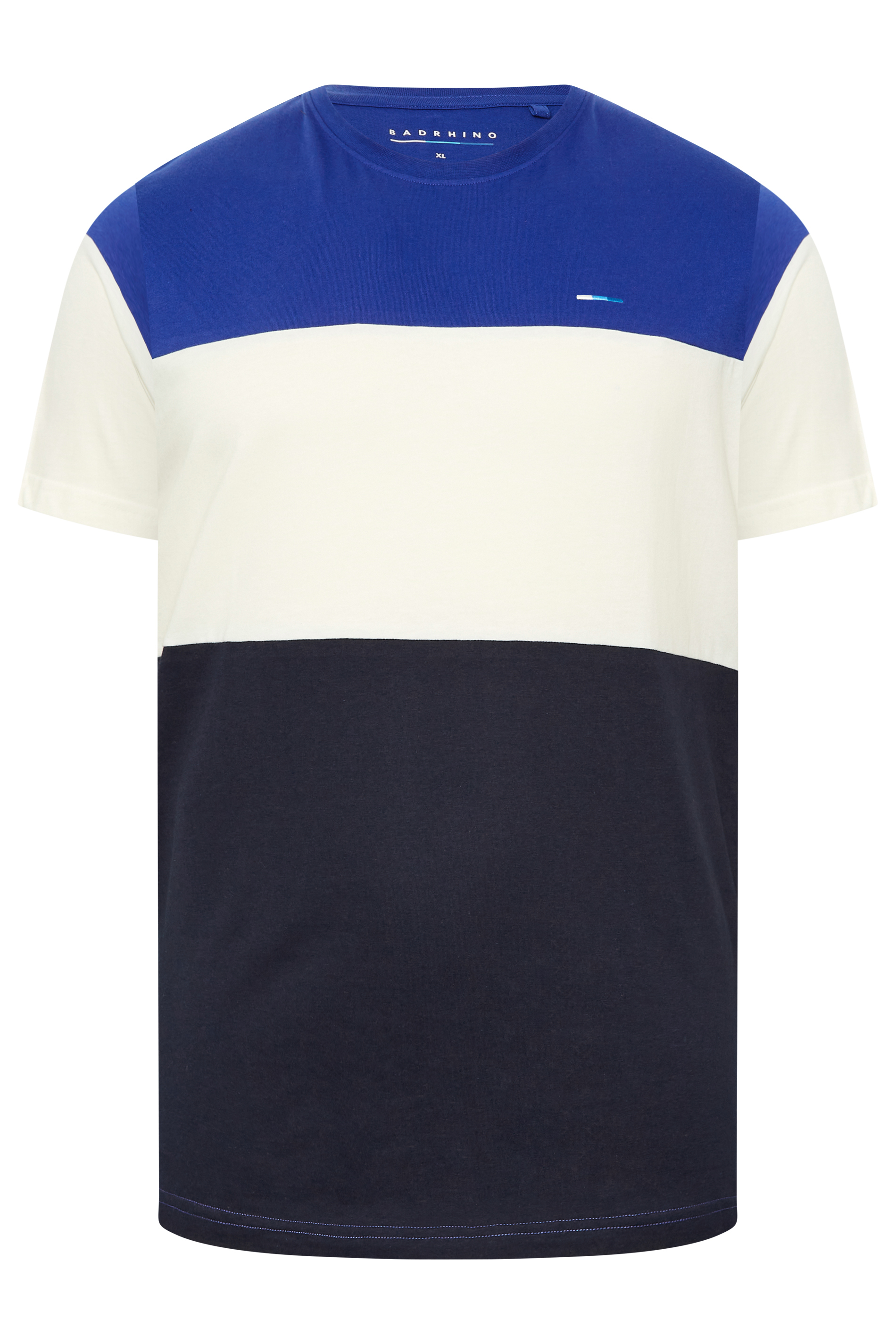 BadRhino Big & Tall Blue Colour Block T-Shirt | BadRhino 3