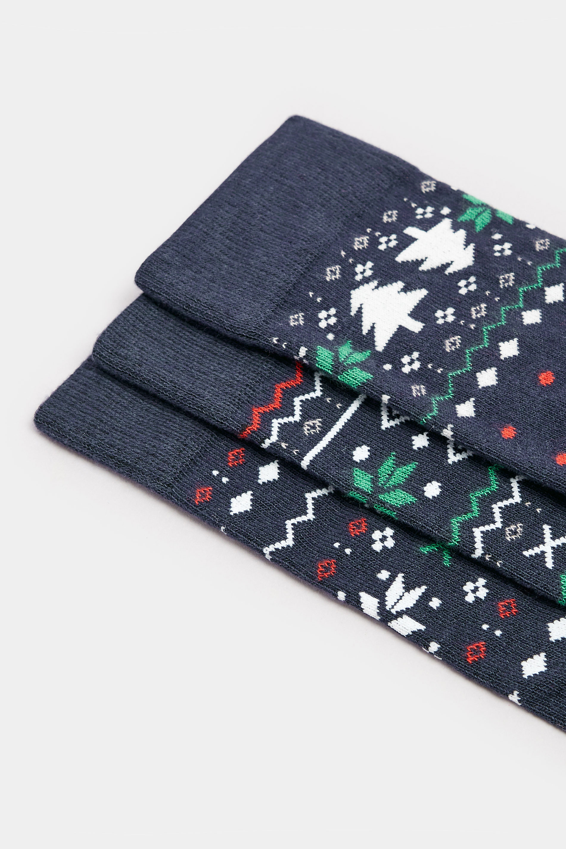 BadRhino Big & Tall 3 PACK Navy Blue Christmas Socks | BadRhino 2