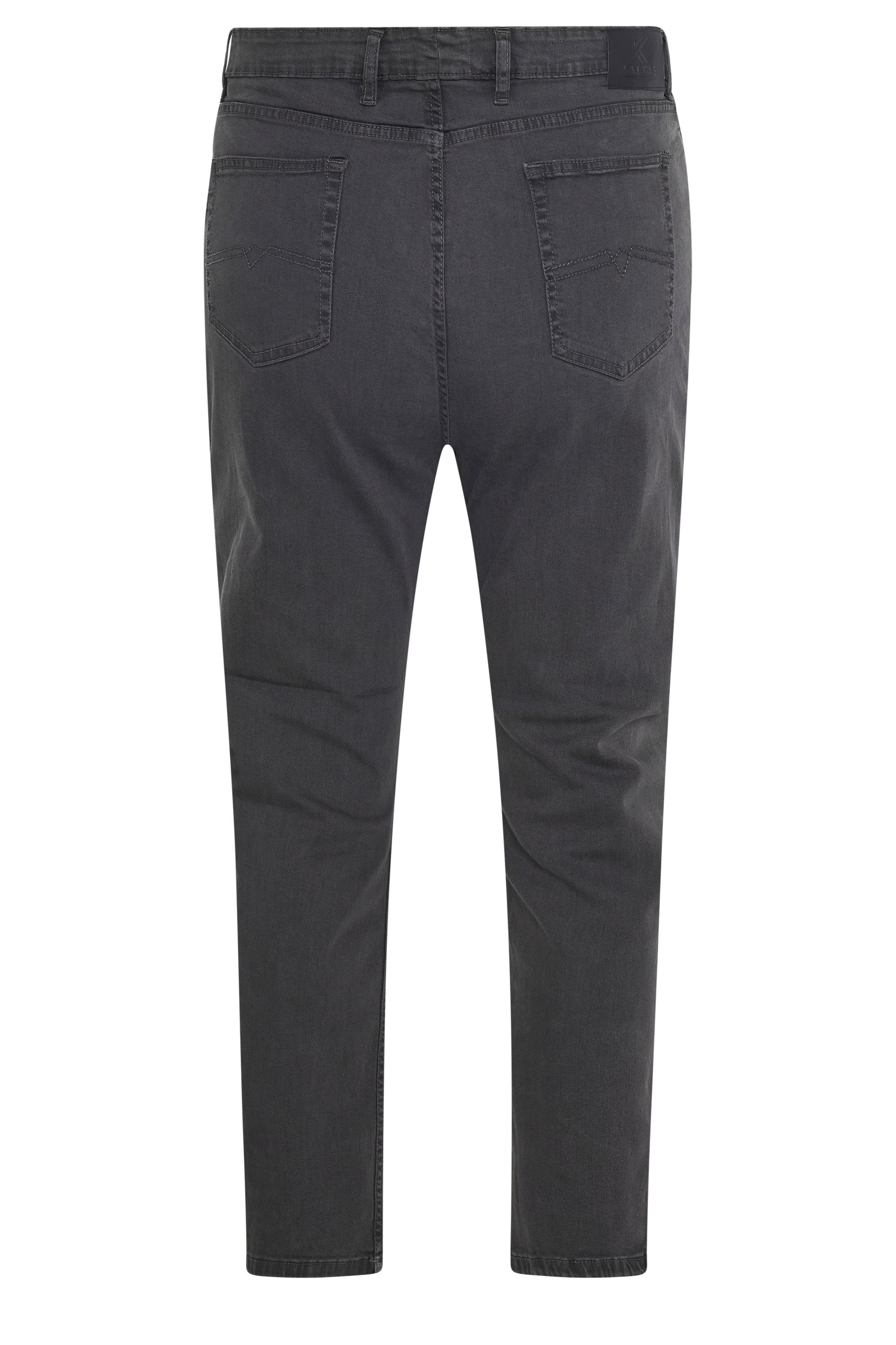 KAM Big & Tall Charcoal Grey Stretch Jeans | BadRhino 2