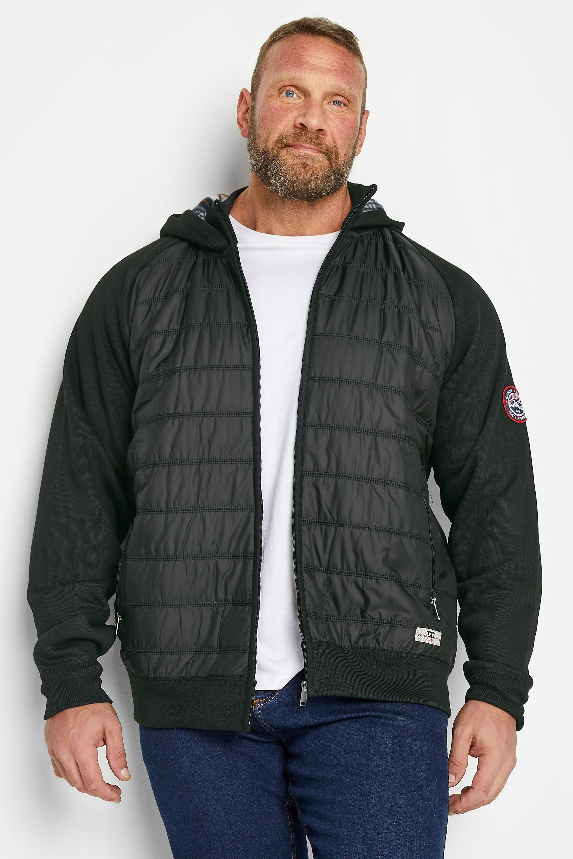 D555 Black Hood Puffer Jacket | BadRhino 1