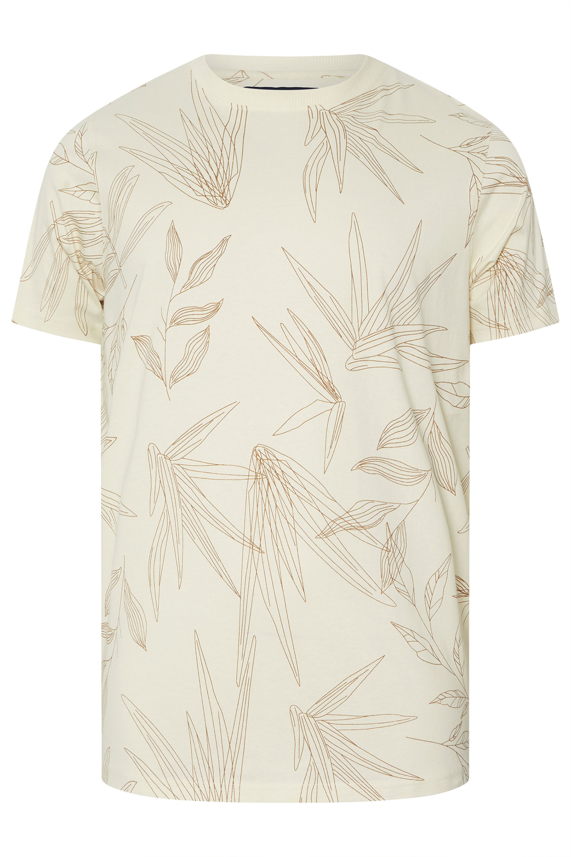 BadRhino Big & Tall Natural Brown Leaf Printed T-Shirt | BadRhino 7