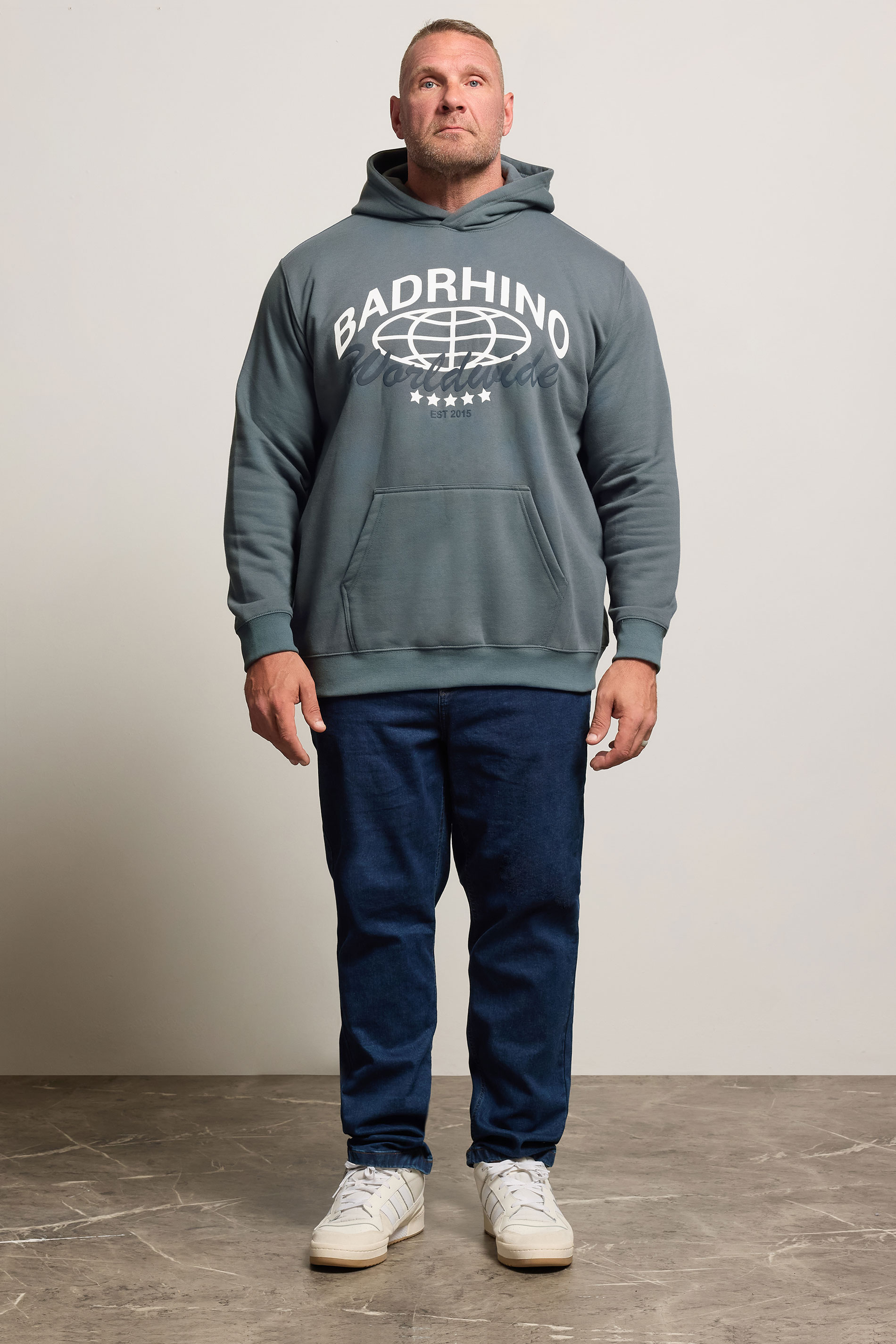 BadRhino Big & Tall Stormy Blue Worldwide Hoodie 3