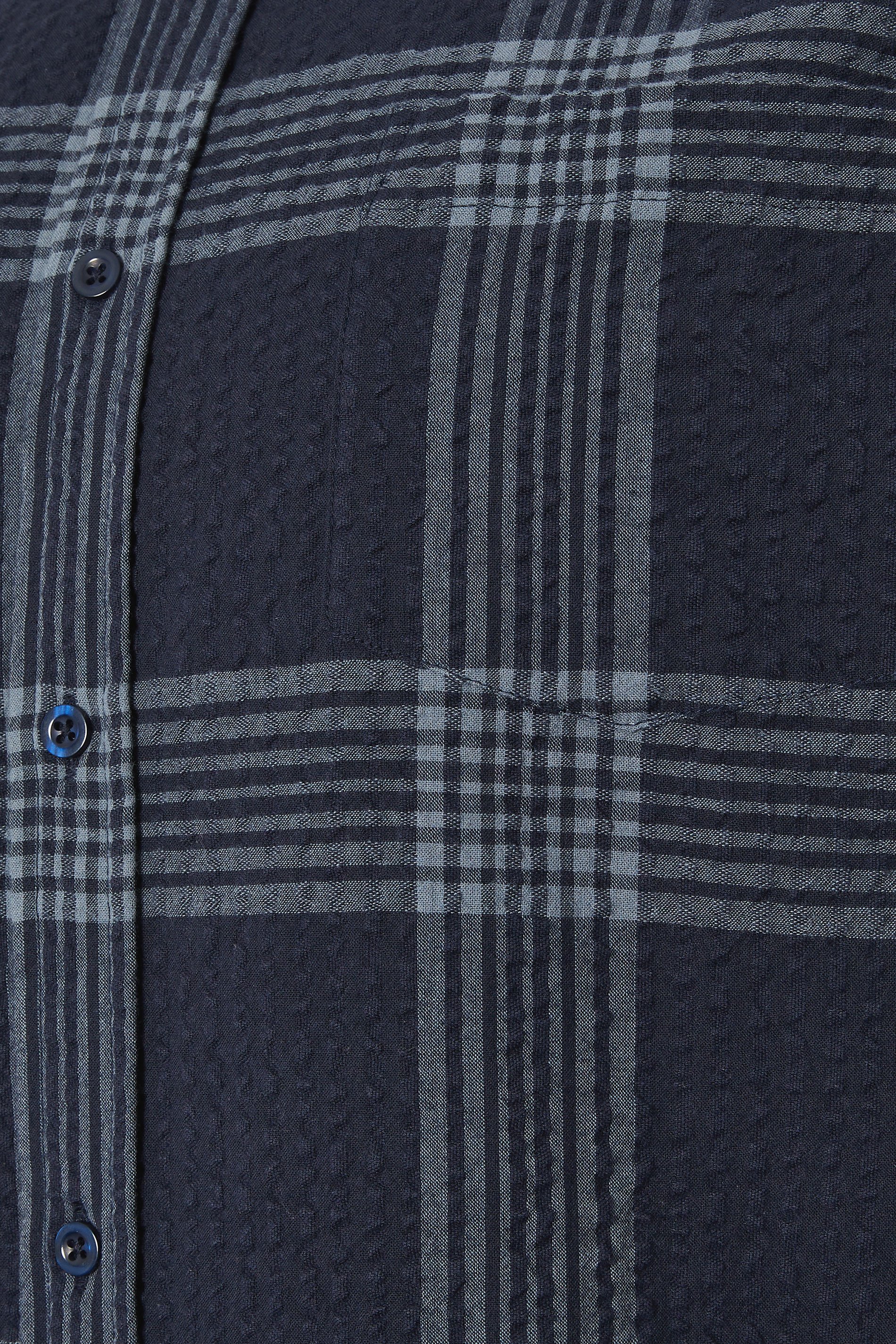 BadRhino Big & Tall Navy Blue Textured Checked Shirt | BadRhino 7