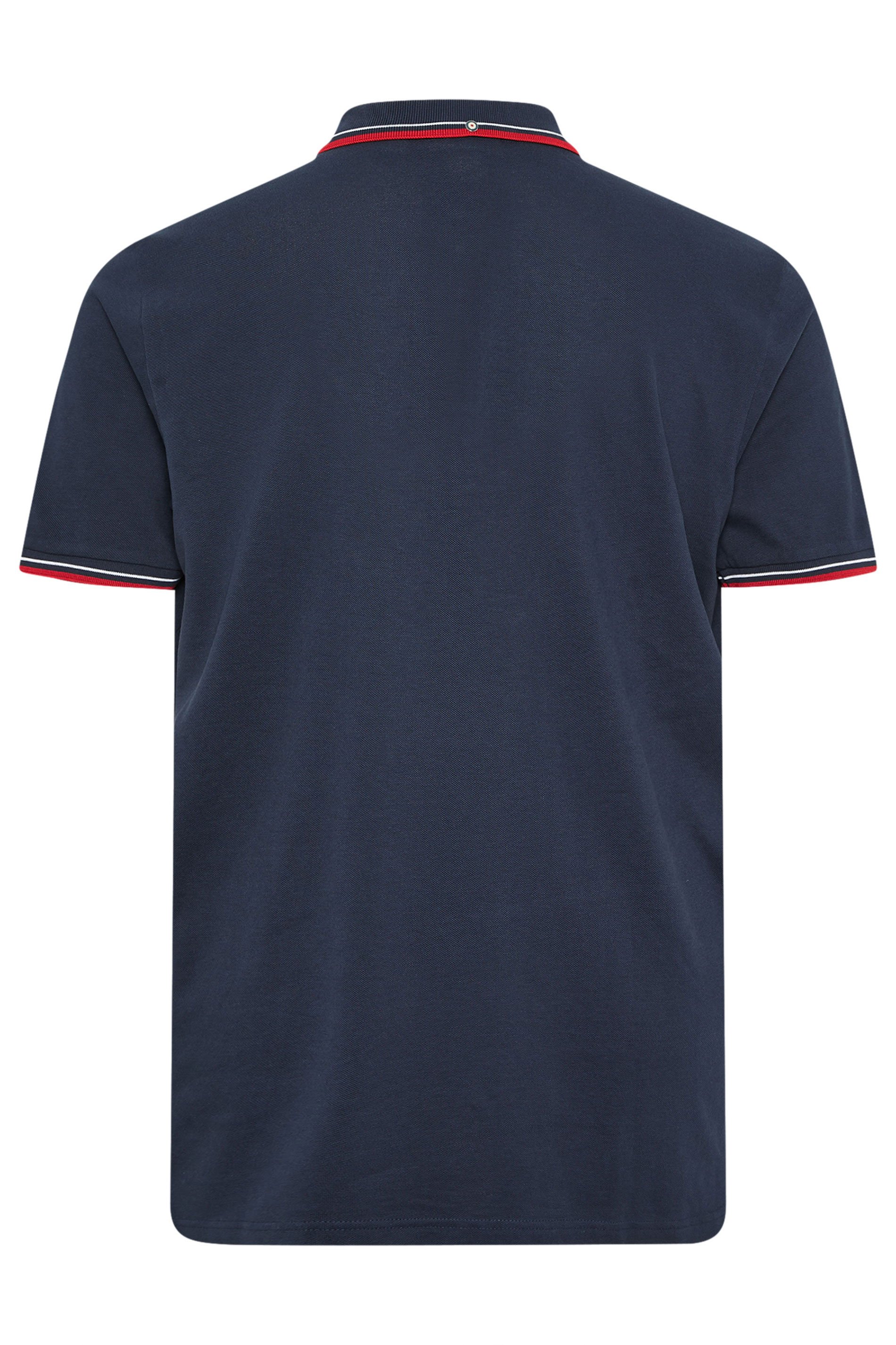 Ben Sherman Big & Tall Navy Blue Signature Pique Polo Shirt | BadRhino 4