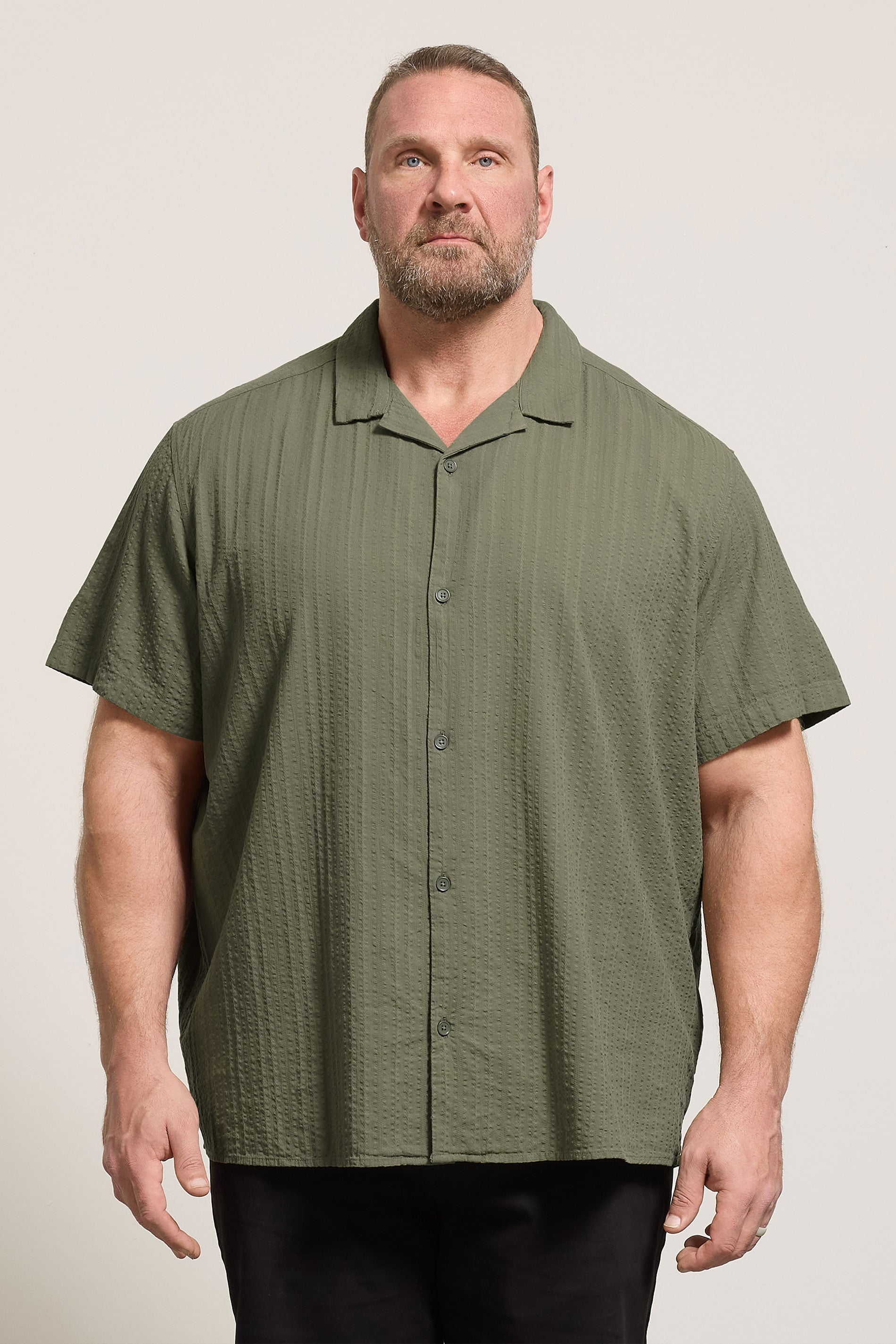 JACK & JONES Big & Tall Vetiver Green Short Sleeve Resort Shirt | BadRhino 3