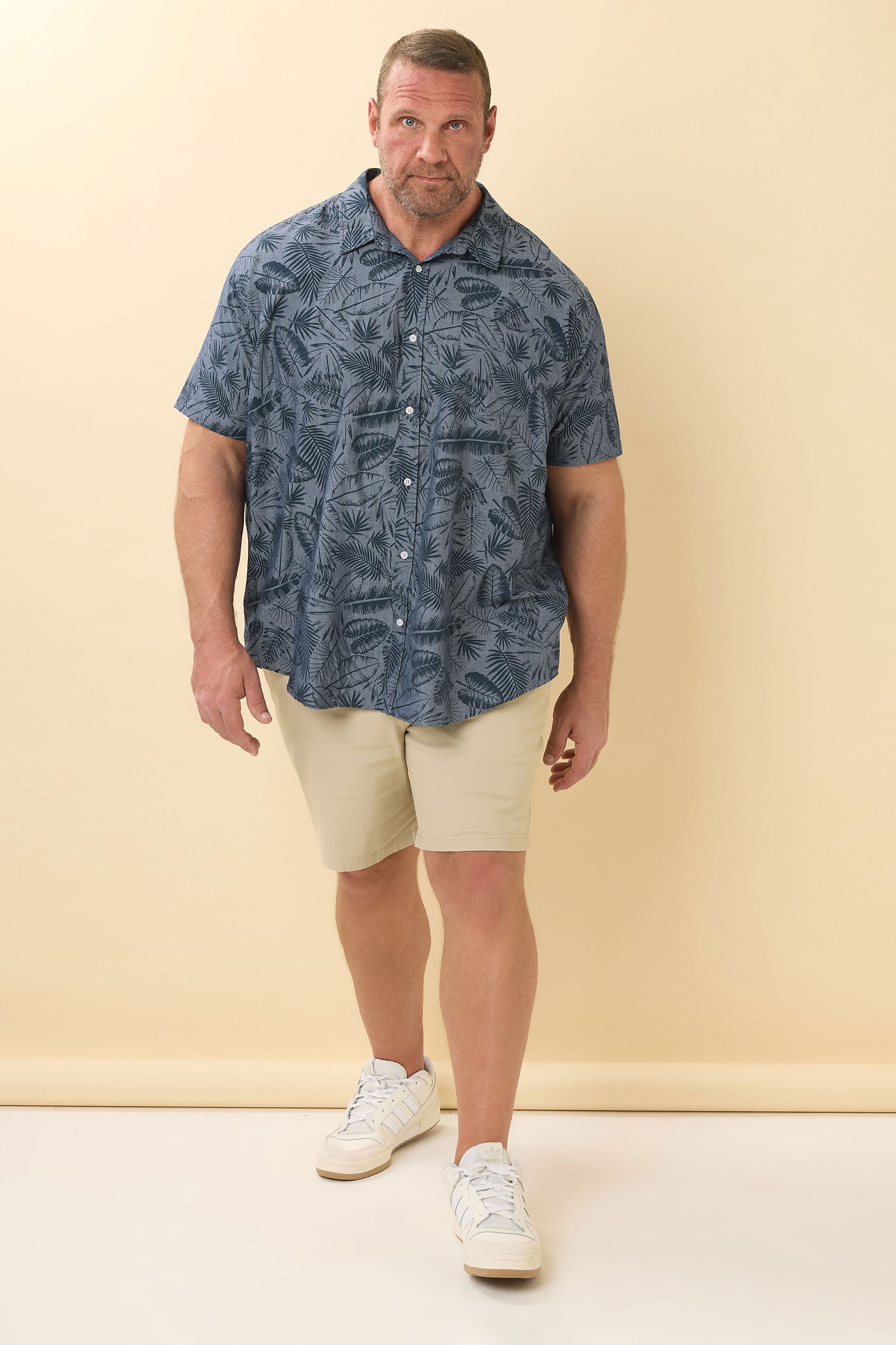 BadRhino Big & Tall Blue Chambray Leaf Shirt | BadRhino 3