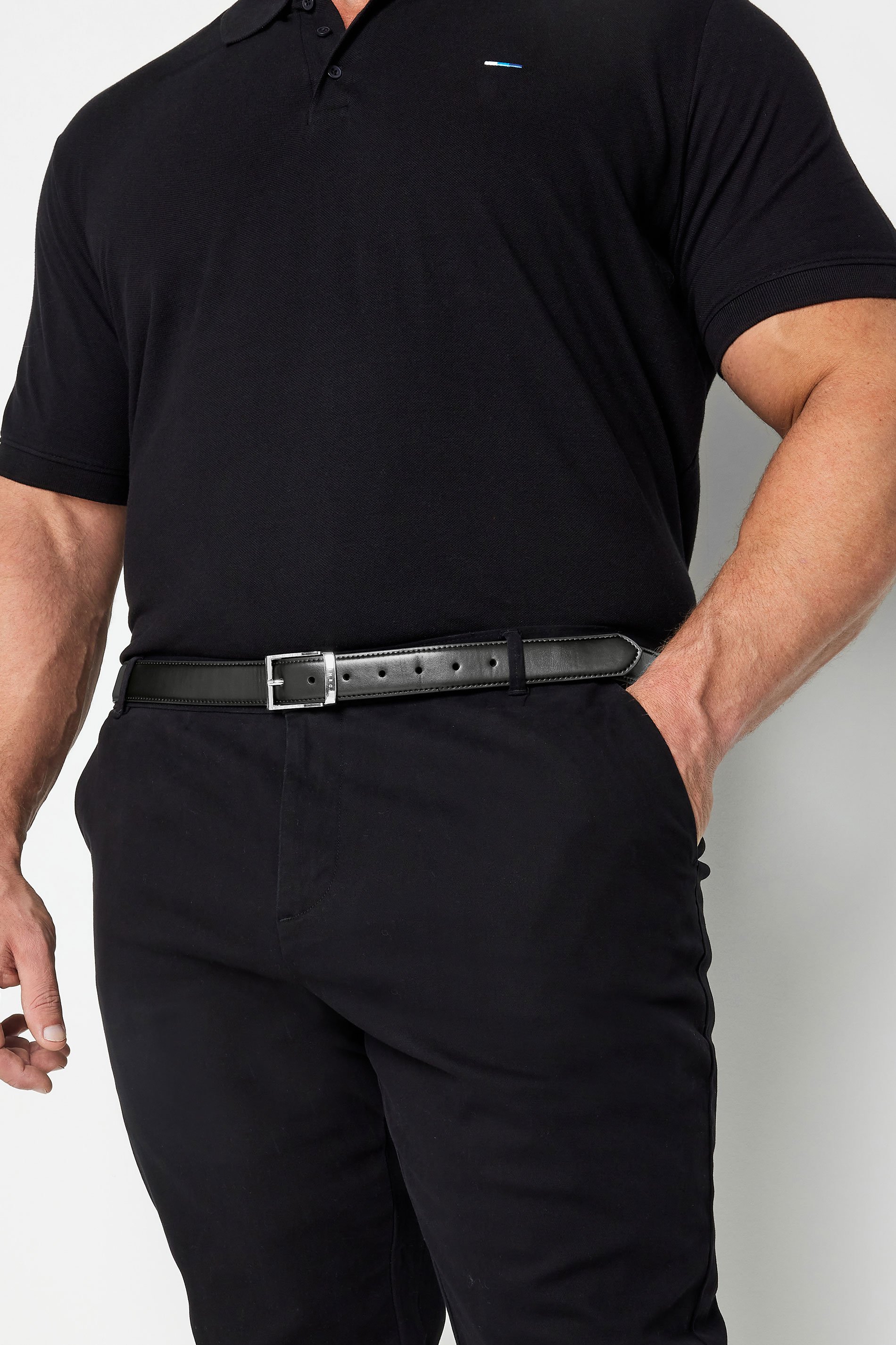 RHINO FLEX Black Flex Leather Look Buckle Belt | BadRhino 1