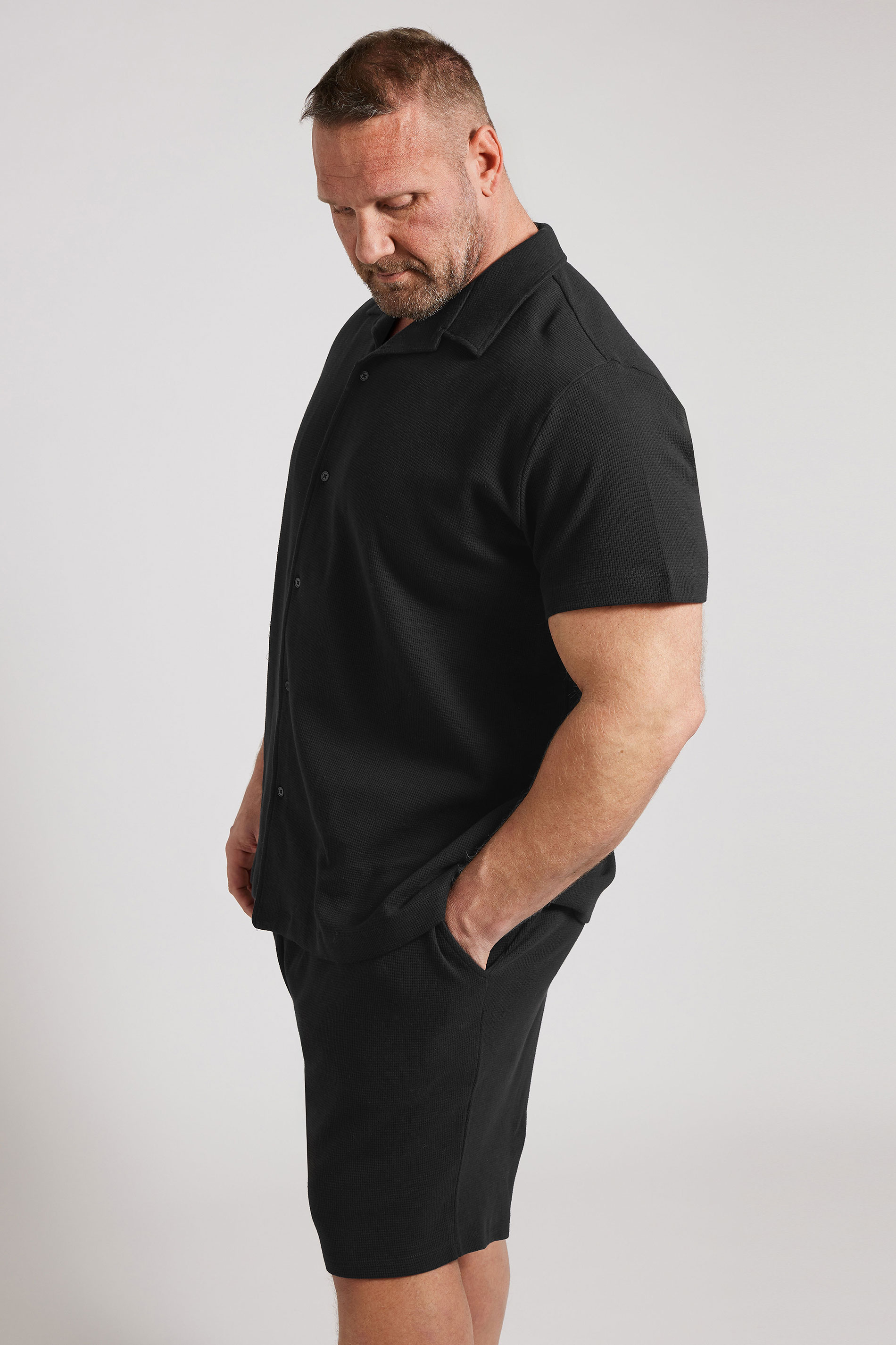 BadRhino Big & Tall Black Textured Shorts | BadRhino 2