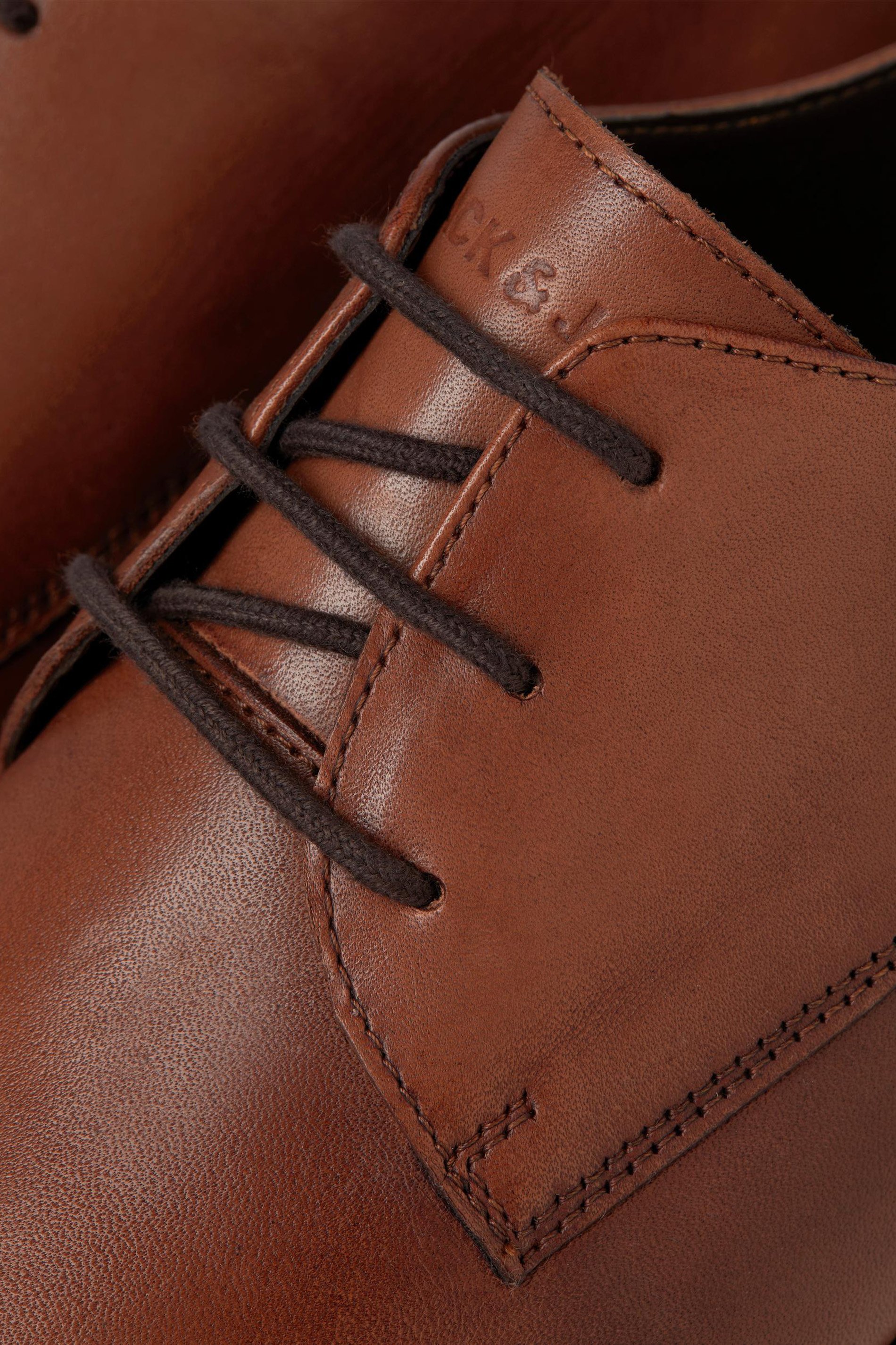 JACK & JONES Big & Tall Brown Leather Derby Shoes | BadRhino 6