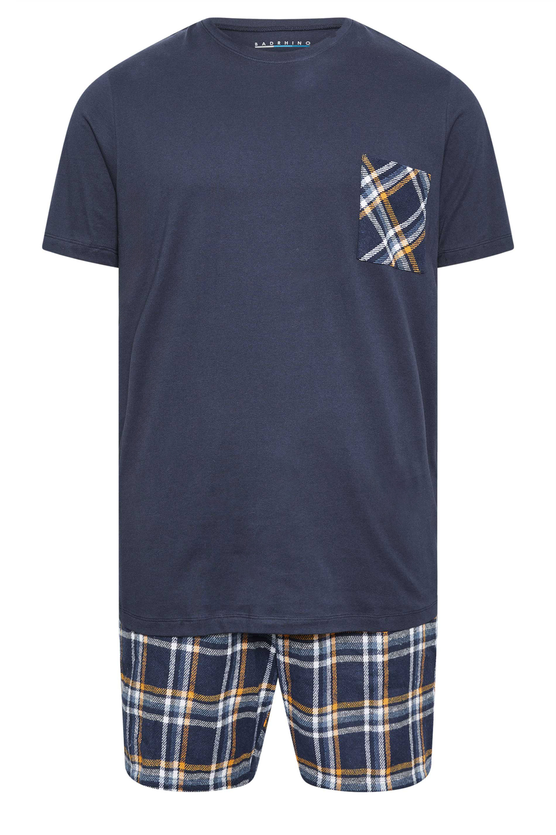 BadRhino Navy Blue Shorts and T-Shirt Pyjama Set | BadRhino