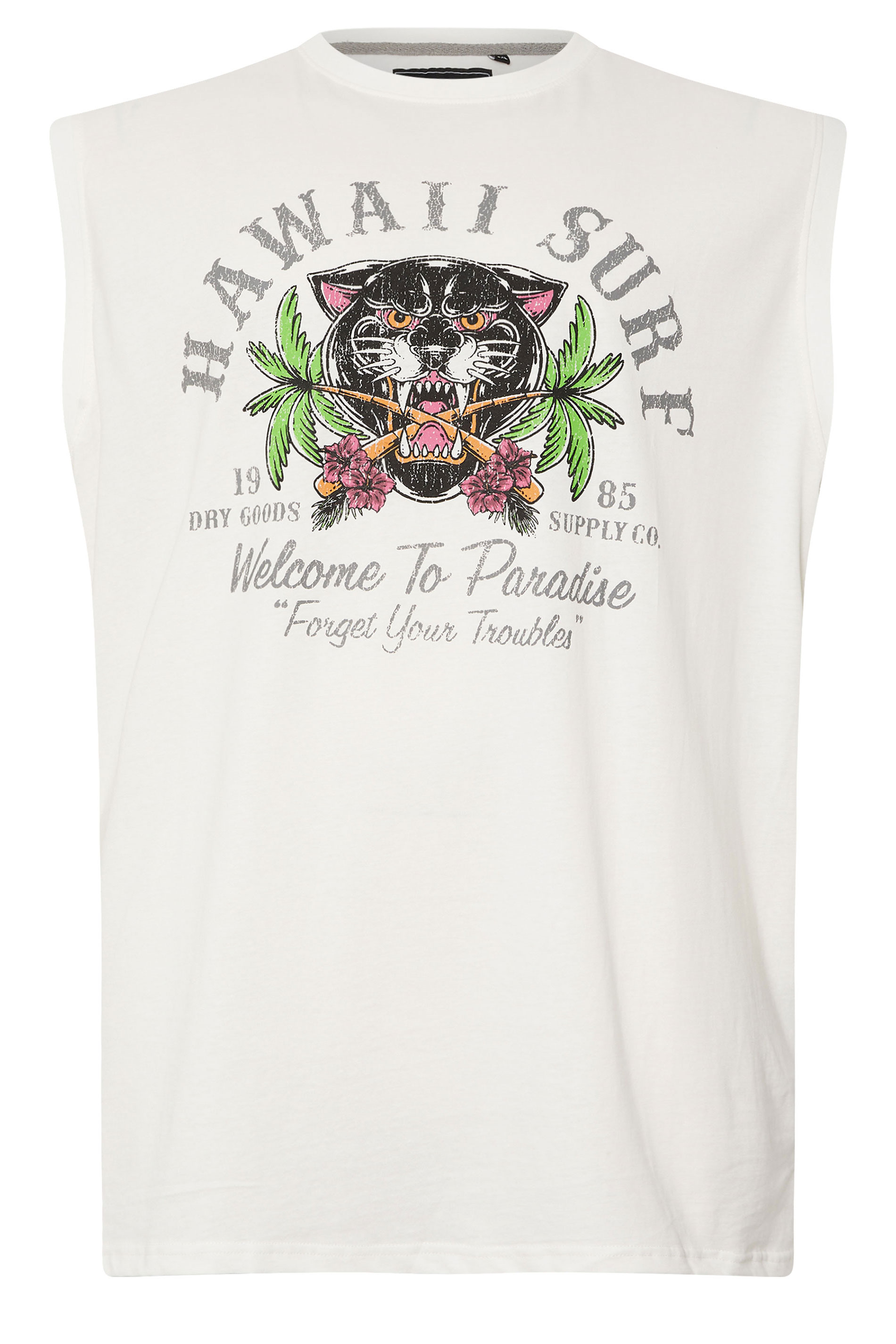 KAM Big & Tall White 'Hawaii Surf' Vest | BadRhino 2