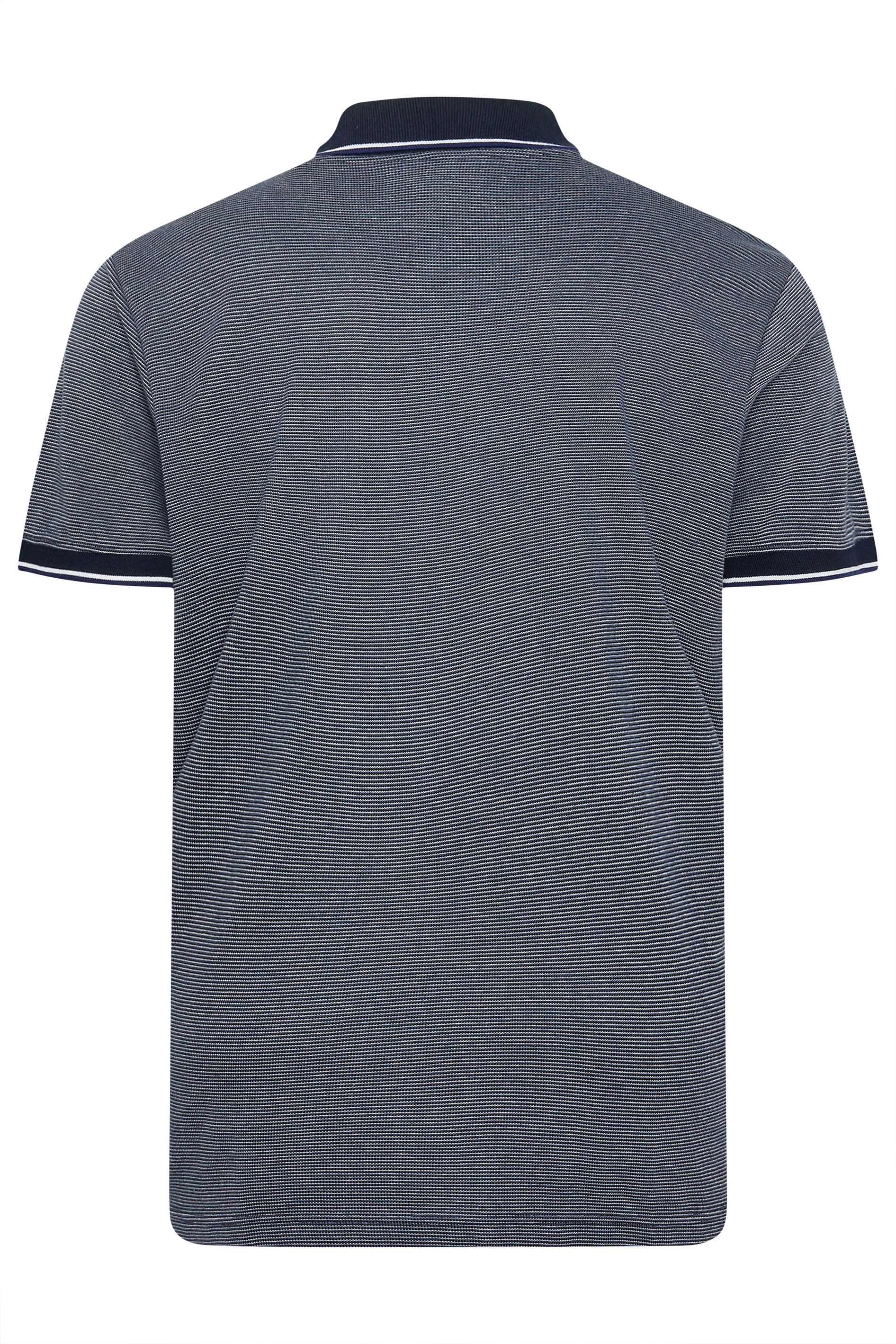 BadRhino Big & Tall Blue Fine Stripe Tipped Polo Shirt | BadRhino 8