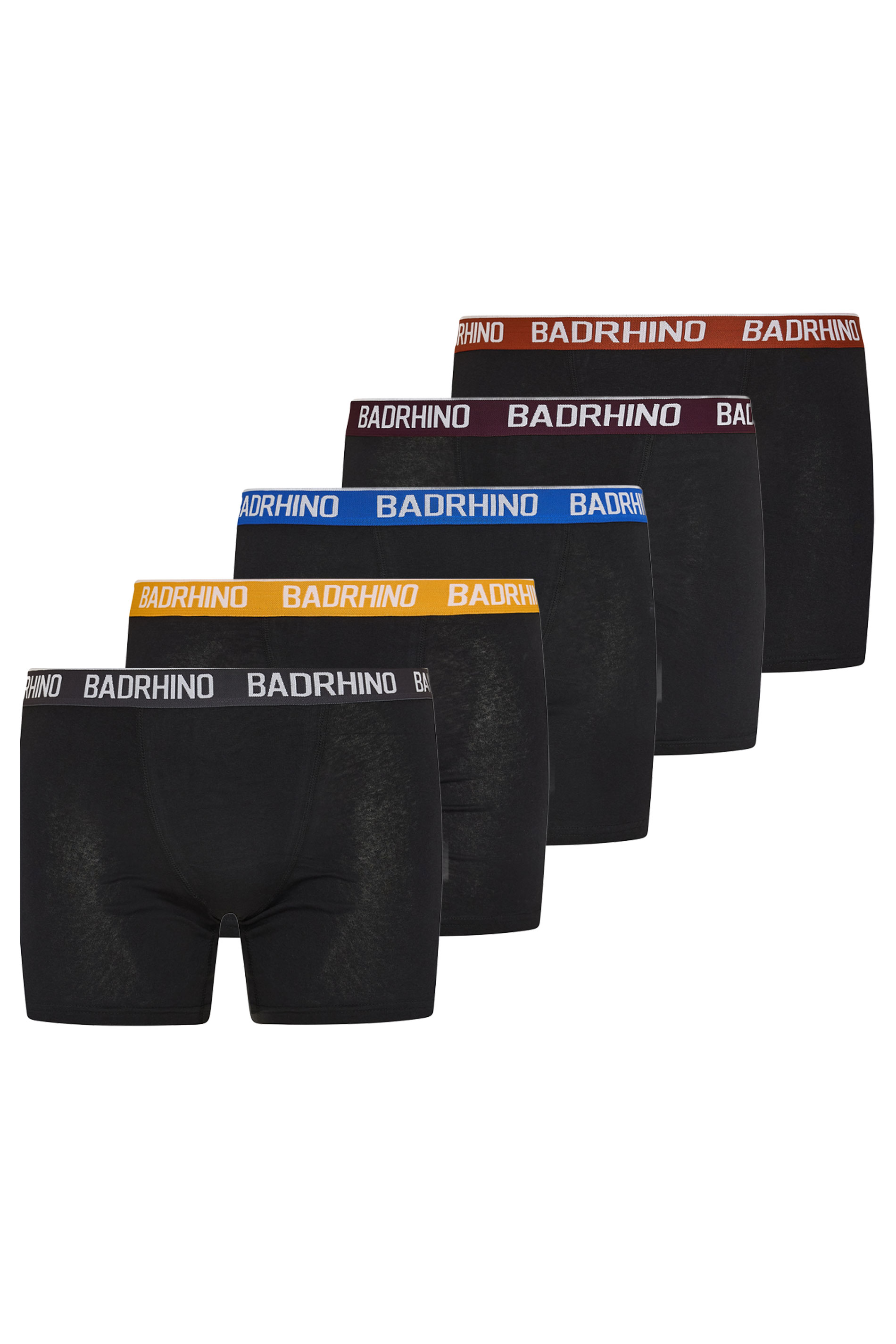 BadRhino 5 PACK Blue/Yellow/Brown/Purple/Black Band Boxers | BadRhino 4