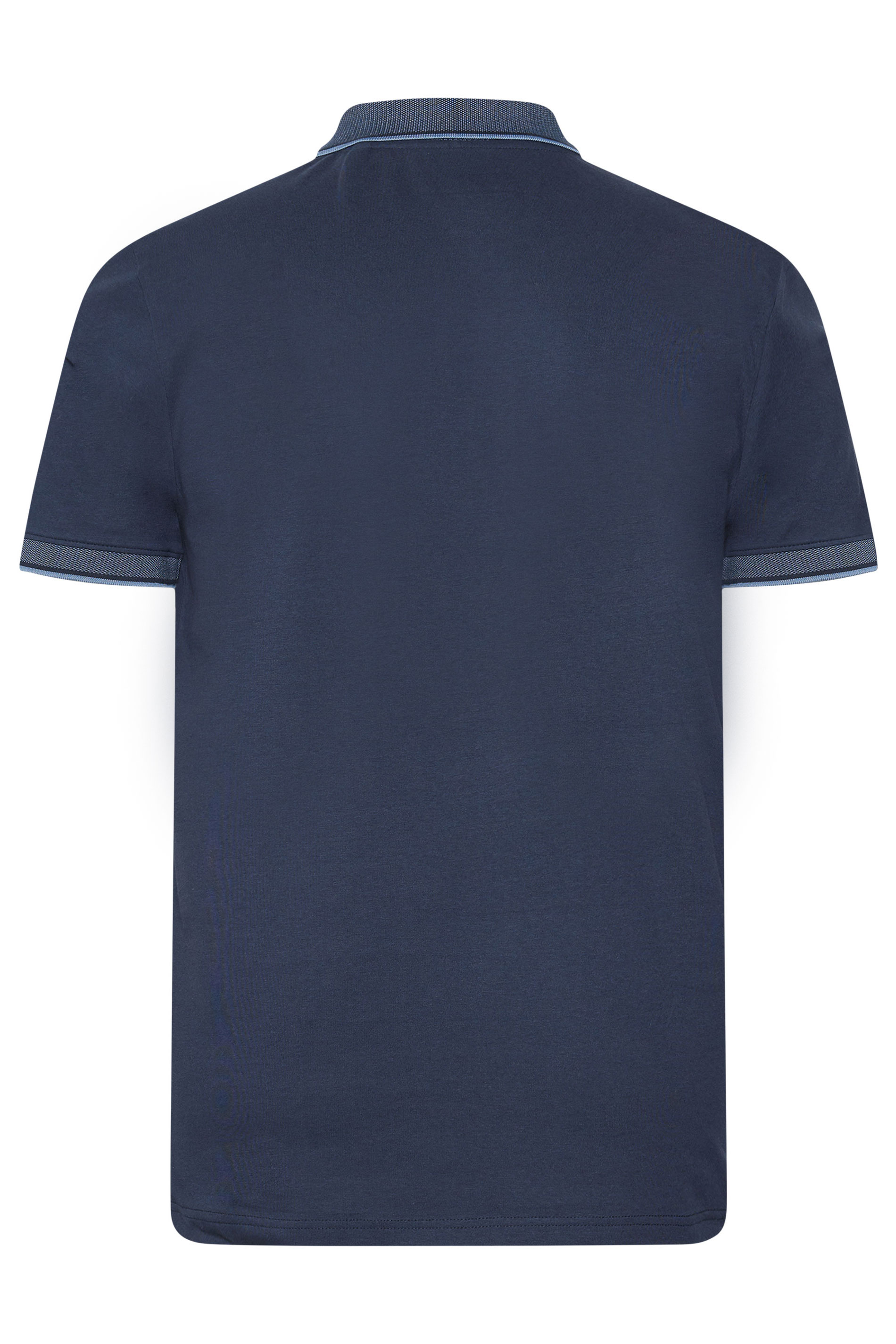 BadRhino Big & Tall Navy Blue Pocket Jacquard Polo Shirt | BadRhino 7