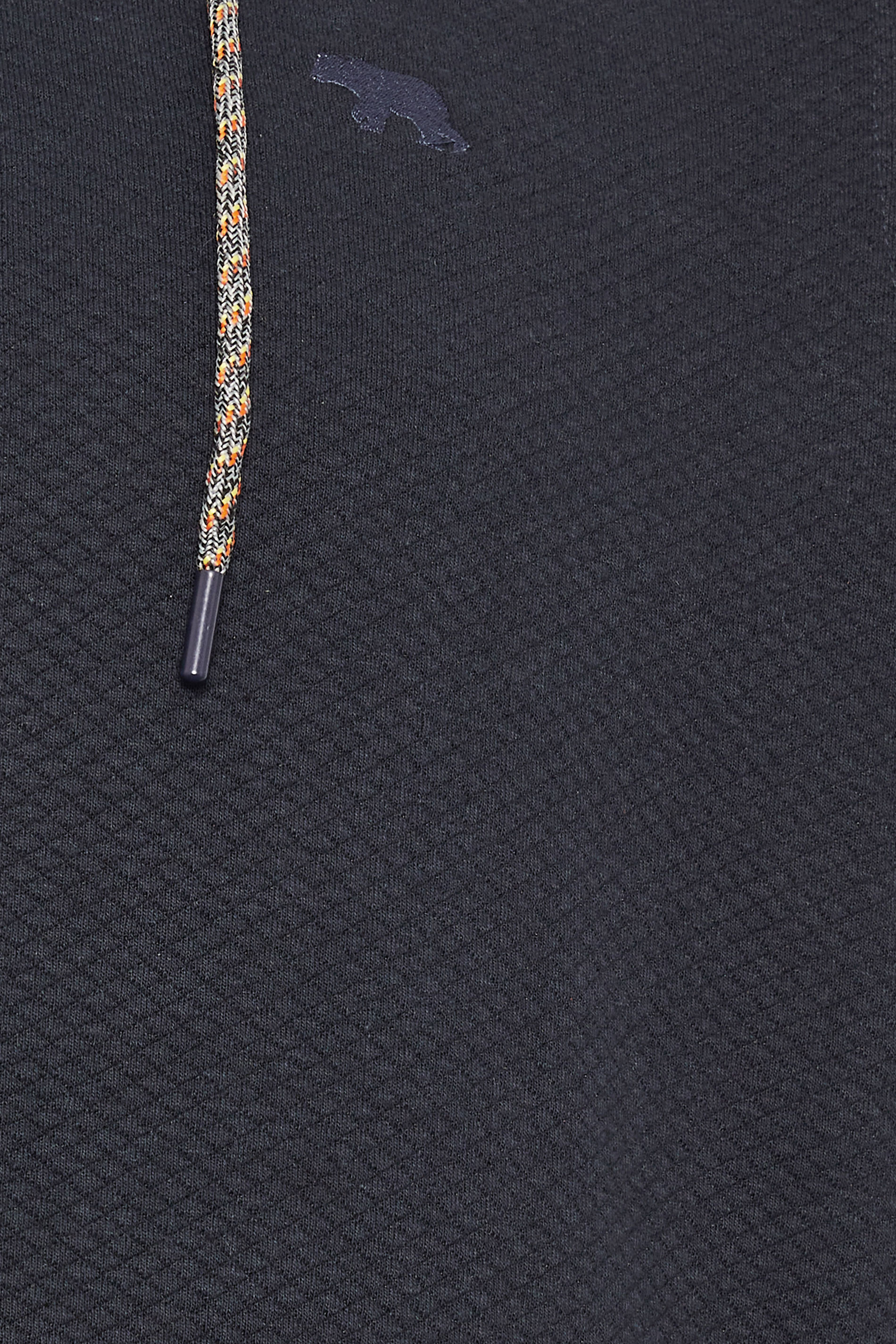 D555 Big & Tall Navy Blue Zip Through Jacquard Hoodie | BadRhino 2