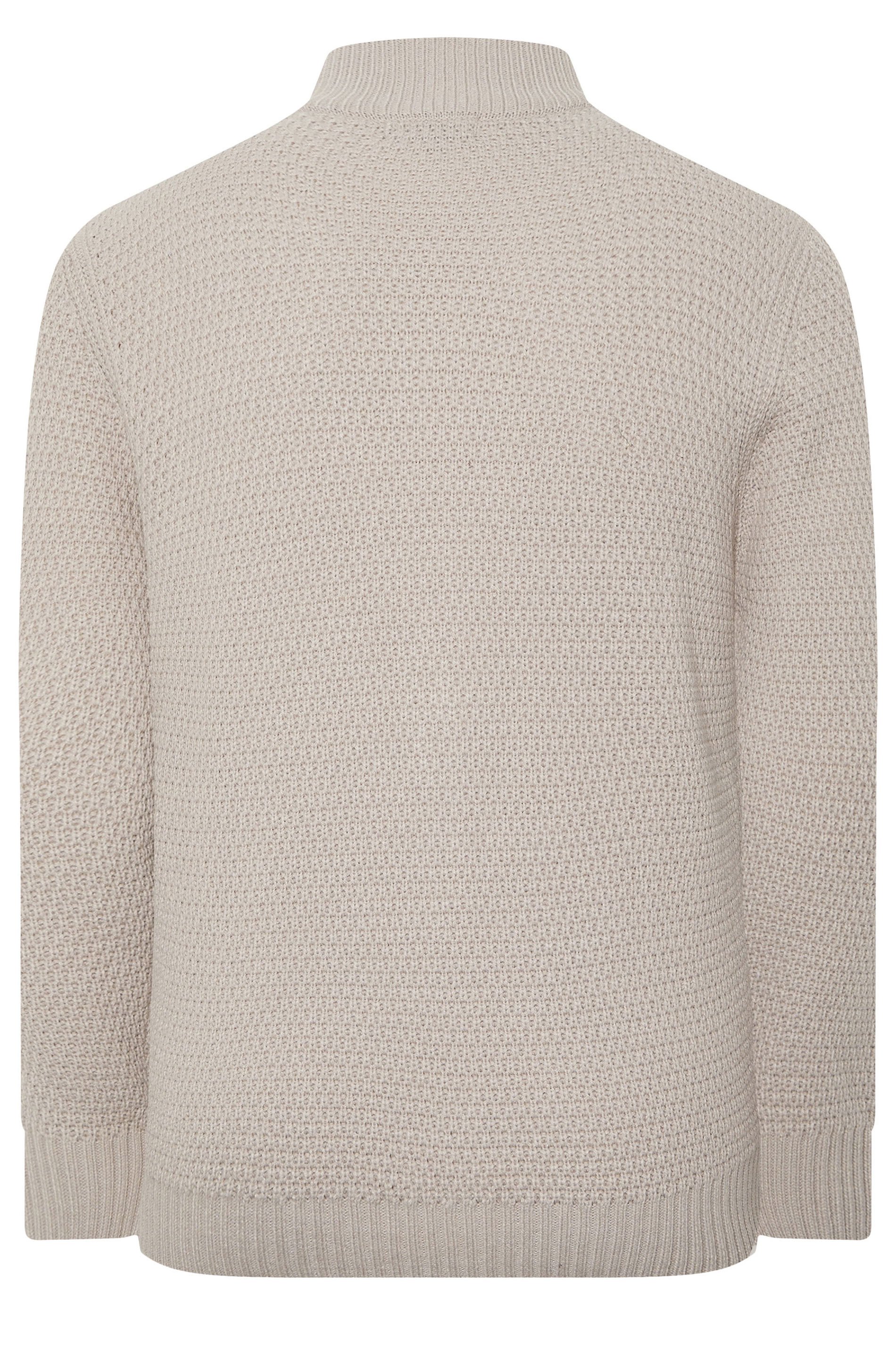 BadRhino Big & Tall Natural Brown Wool Zip Through Jumper | BadRhino 6