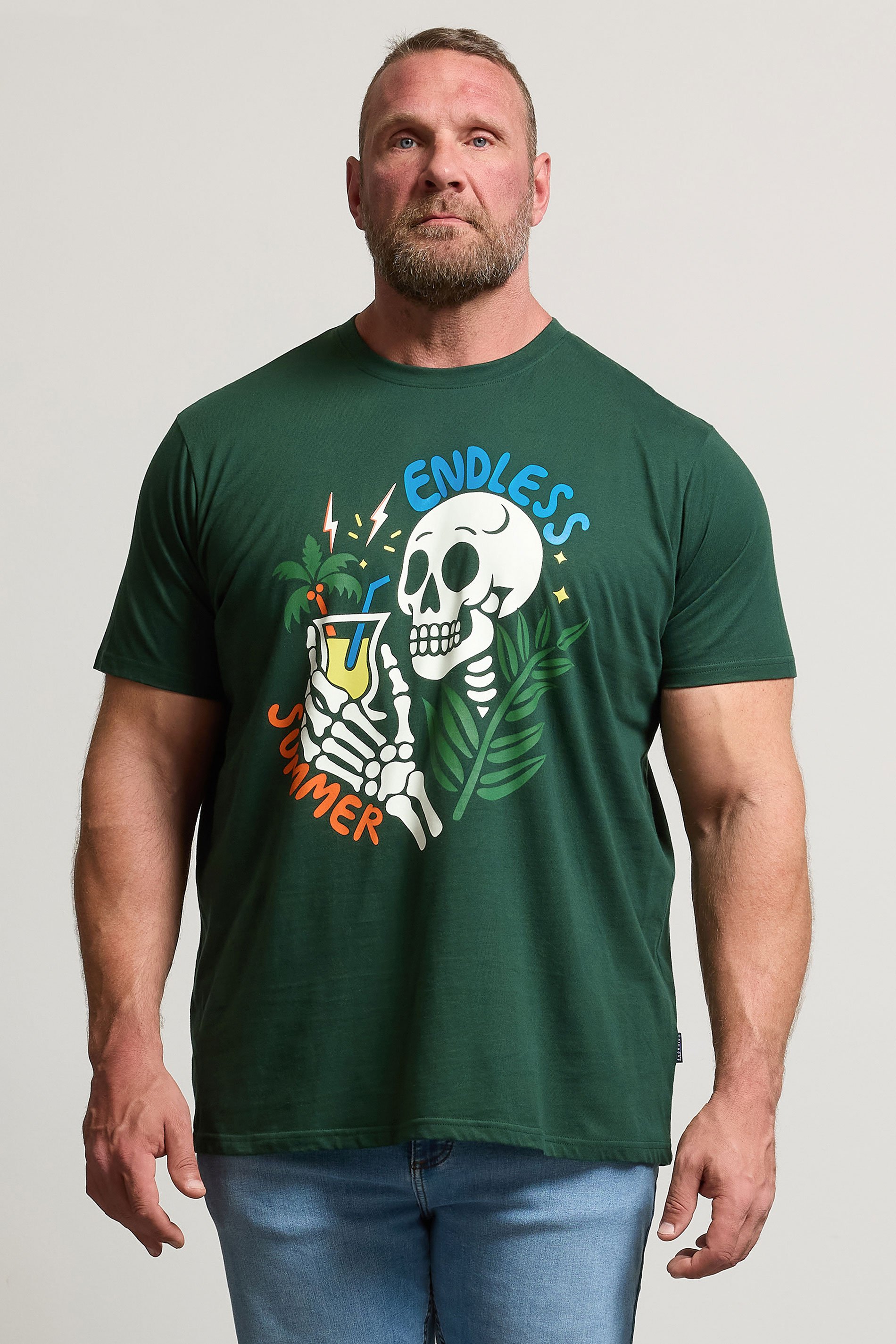 BadRhino Big & Tall Green 'Endless Summer' Graphic T-Shirt | BadRhino 1