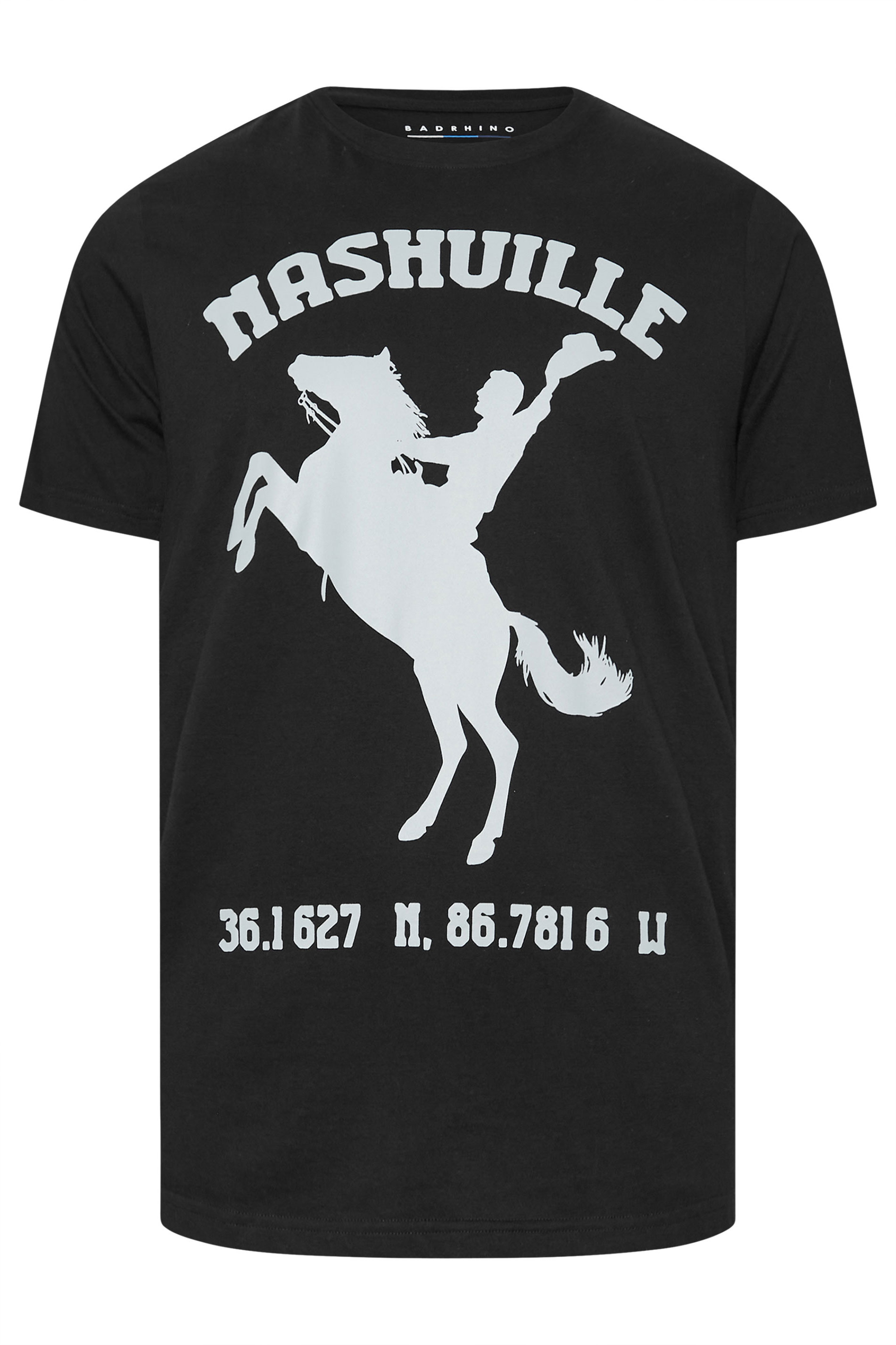 BadRhino Big & Tall Black 'Nashville' Graphic T-Shirt 7