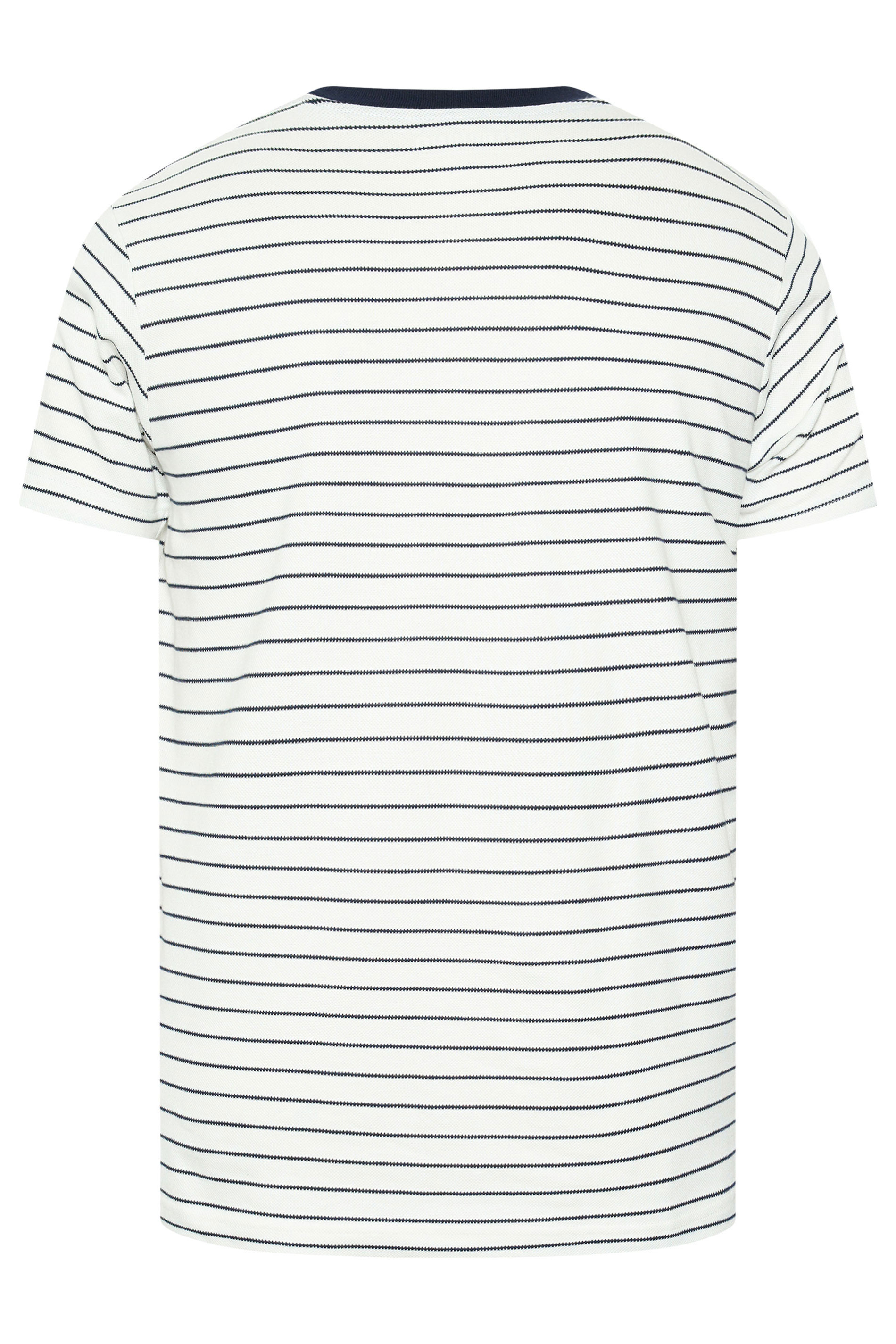BadRhino Big & Tall Off-White Extra Long Stripe Pique T-Shirt | BadRhino 7