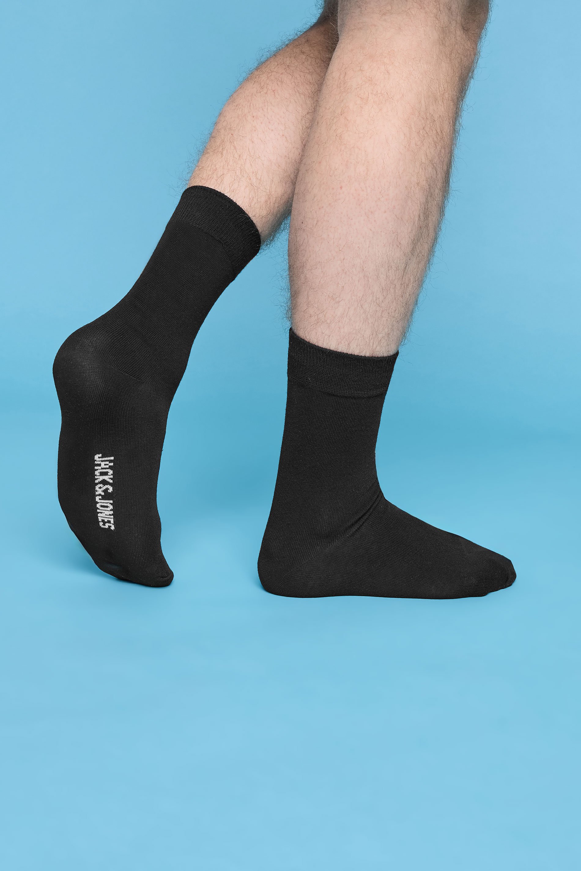 JACK & JONES 3 Pack Black Branded Socks | BadRhino 2
