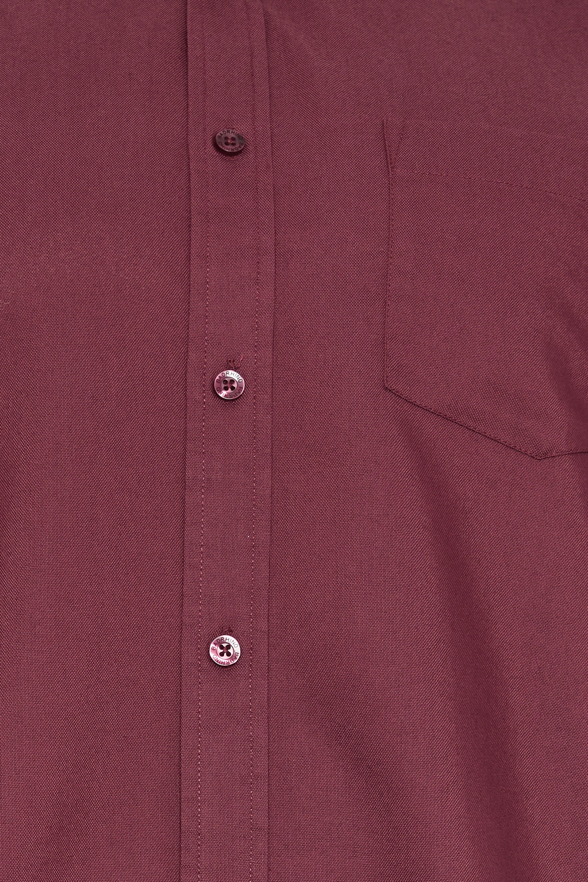 BadRhino Big & Tall Burgundy Red Long Sleeve Oxford Shirt | BadRhino 3