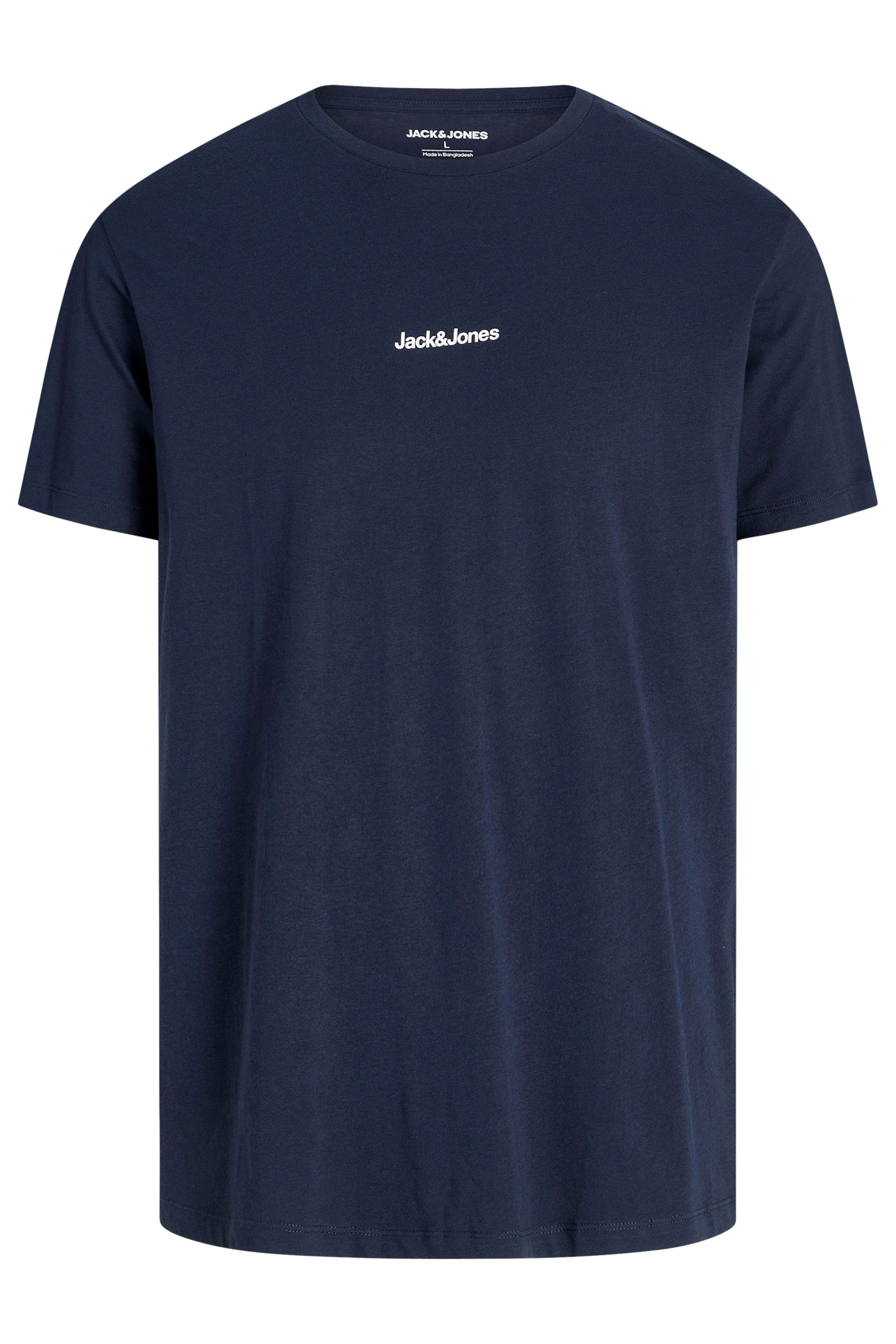 JACK & JONES Big & Tall Navy Blue Crew Neck Graphic T-Shirt | BadRhino 4