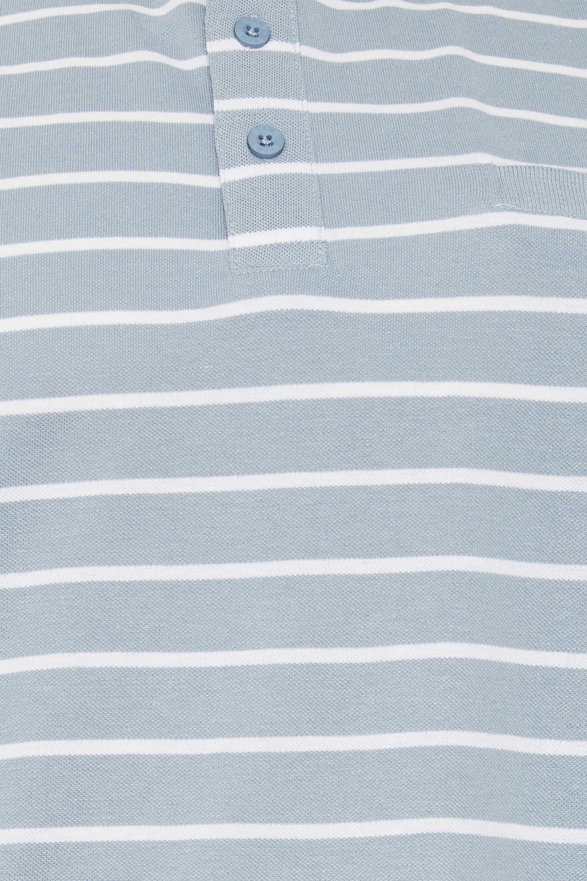KAM Big & Tall Dusty Blue Stripe Print Polo Shirt | BadRhino 5