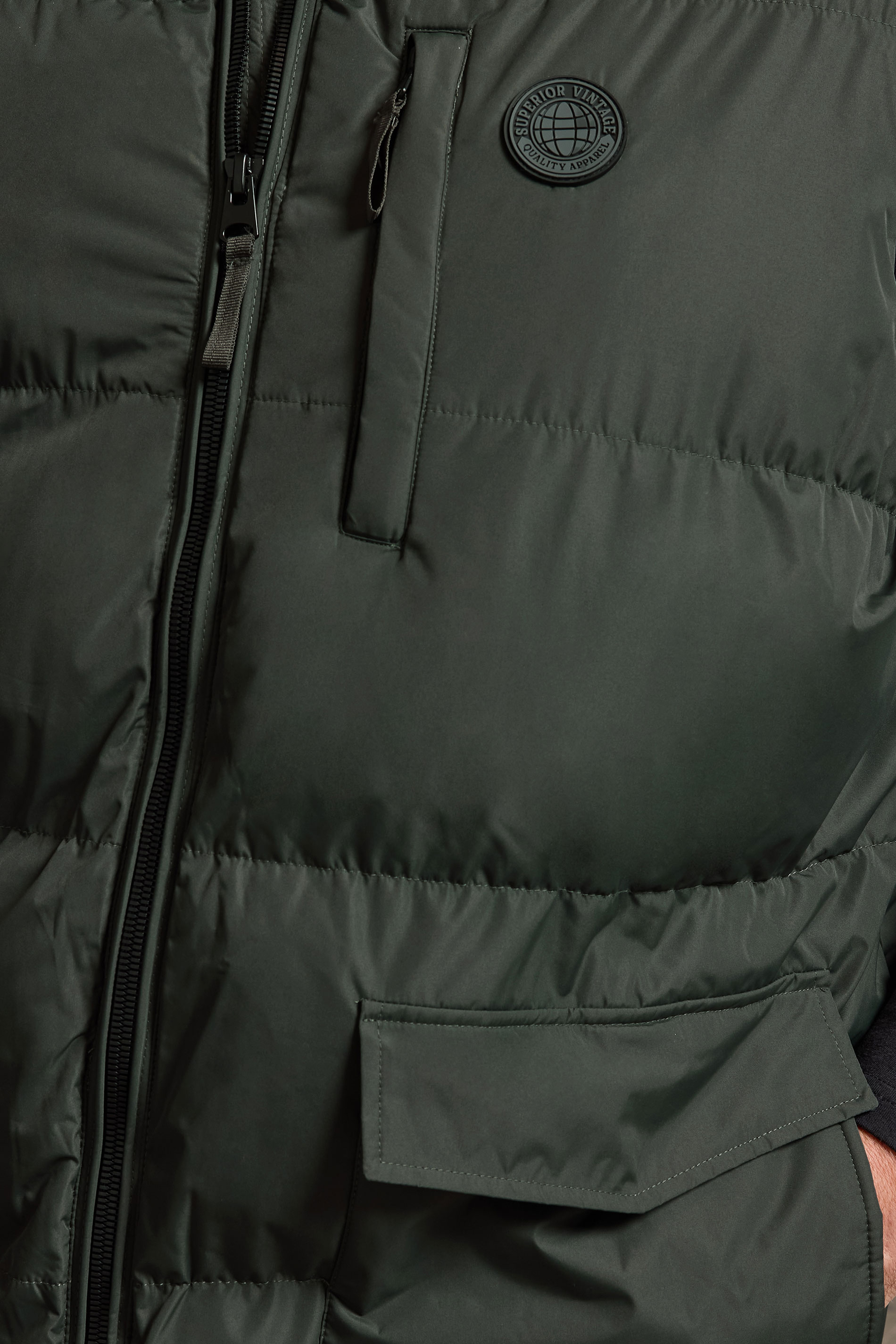 BadRhino Big & Tall Dark Green Zip Through Gilet | BadRhino 4