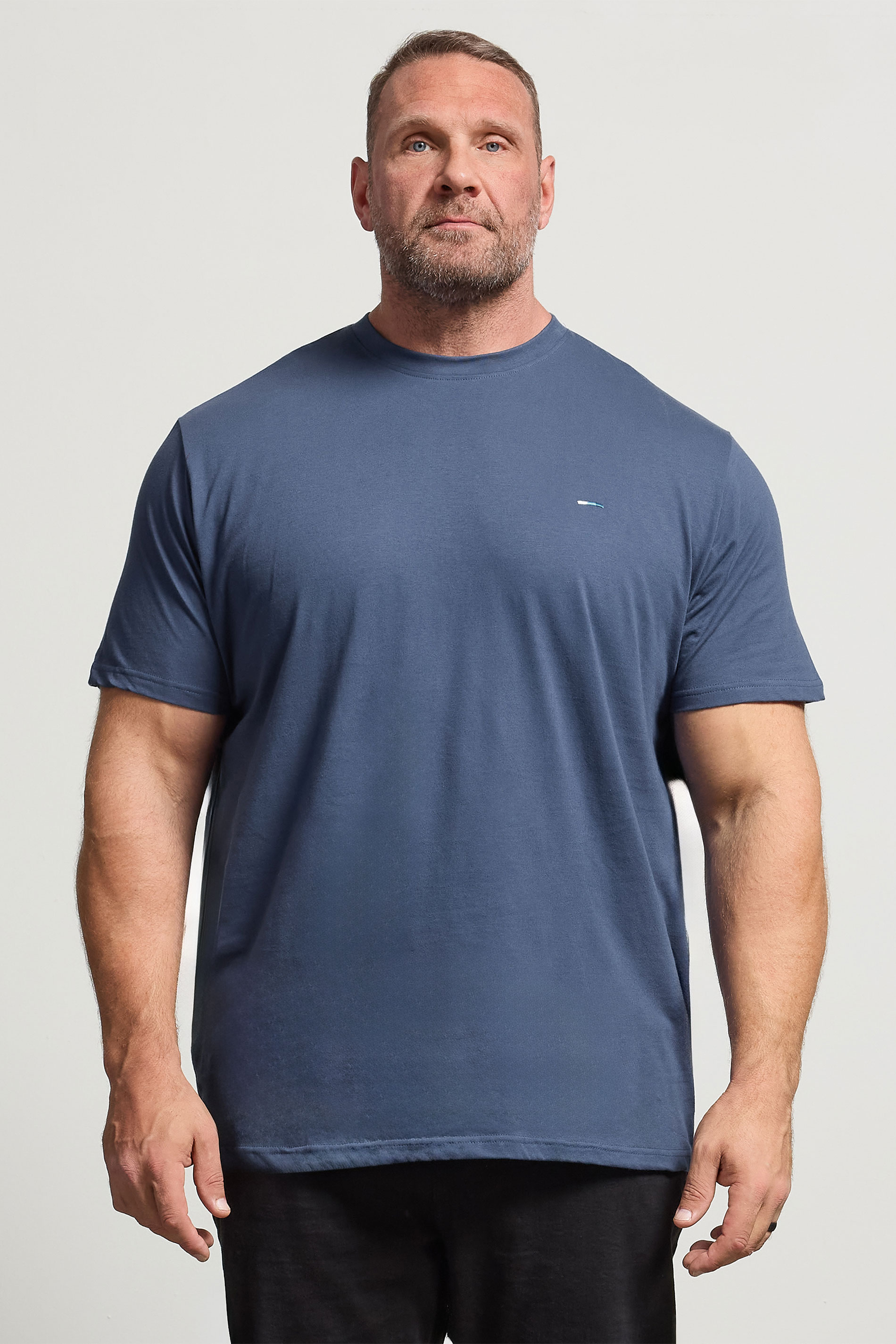 BadRhino Big & Tall Blue Plain T-Shirt | BadRhino 1
