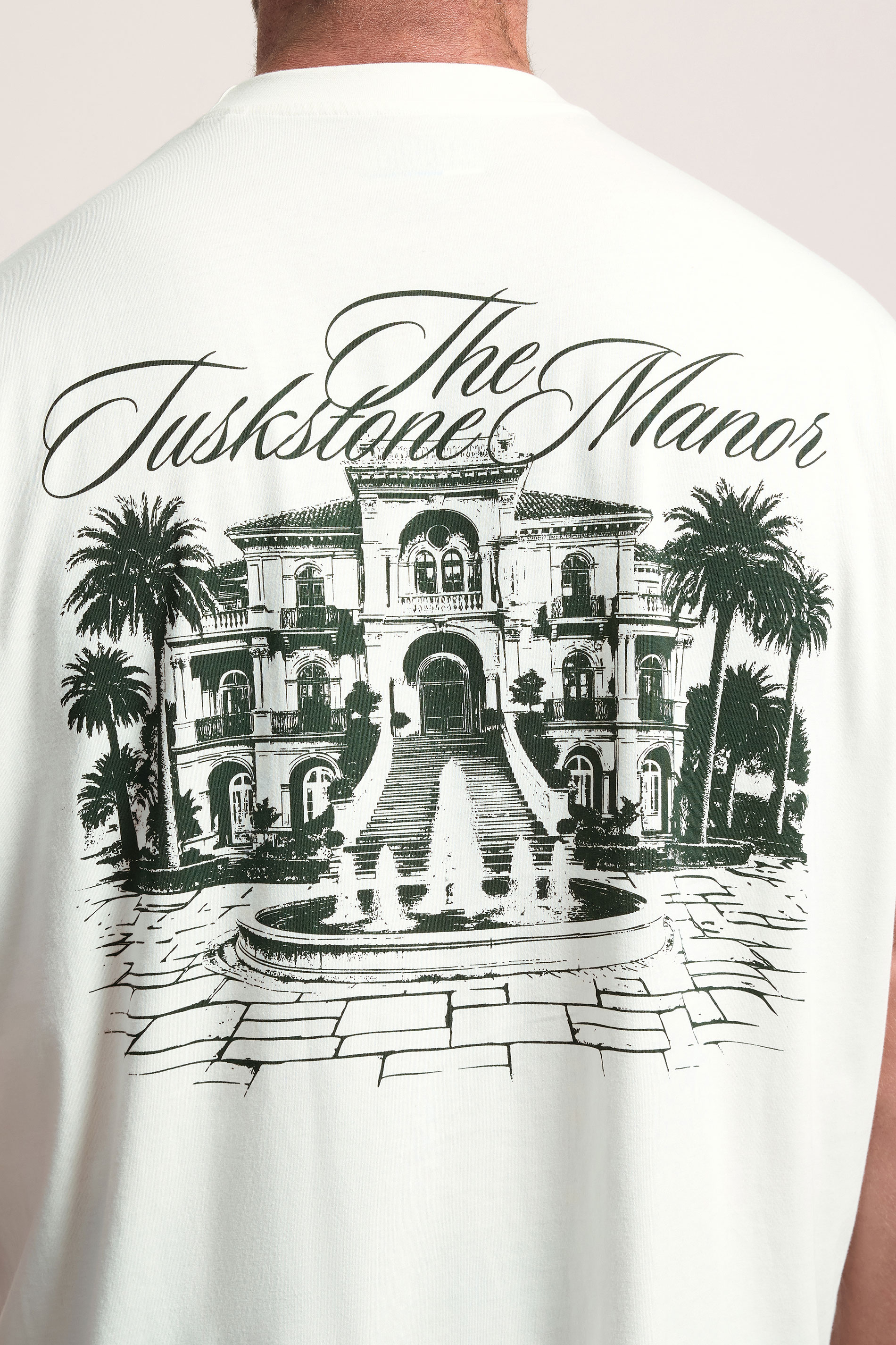 BadRhino Big & Tall White Extra Long 'The Tuskstone Manor' Graphic T-Shirt | BadRhino 4