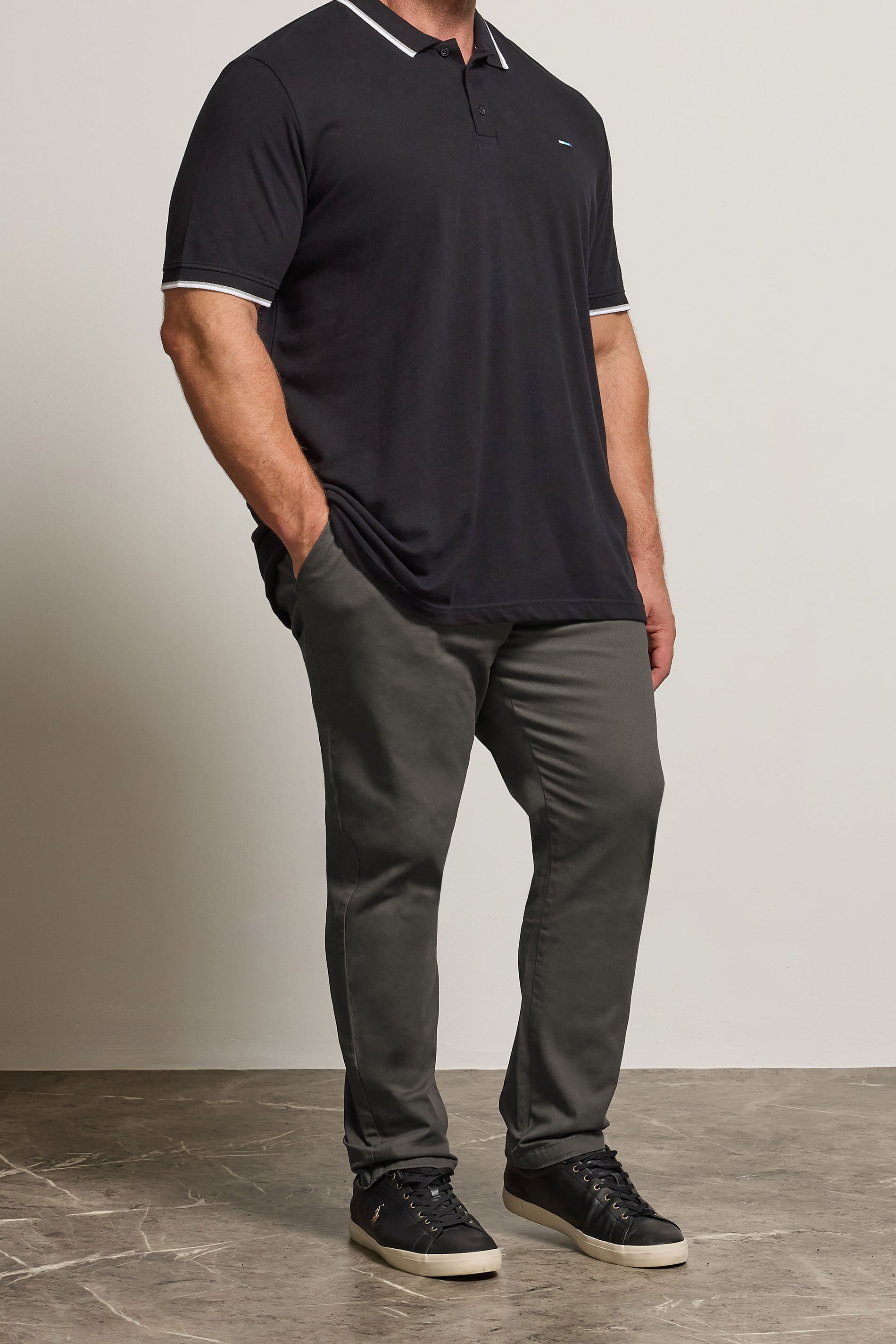 BadRhino Big & Tall Slate Grey Chino Trousers | BadRhino 1
