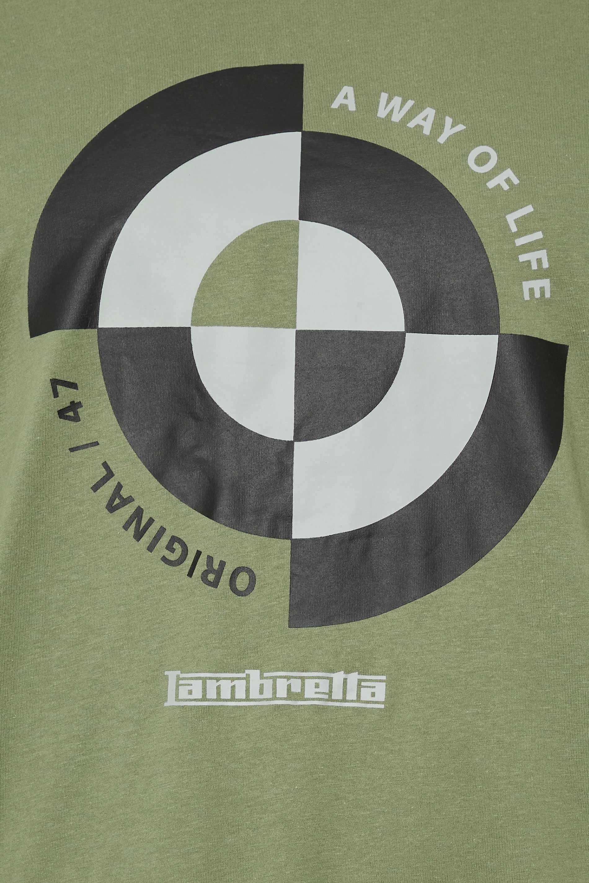 LAMBRETTA Big & Tall Khaki Green Target Quadrant T-Shirt | BadRhino 2